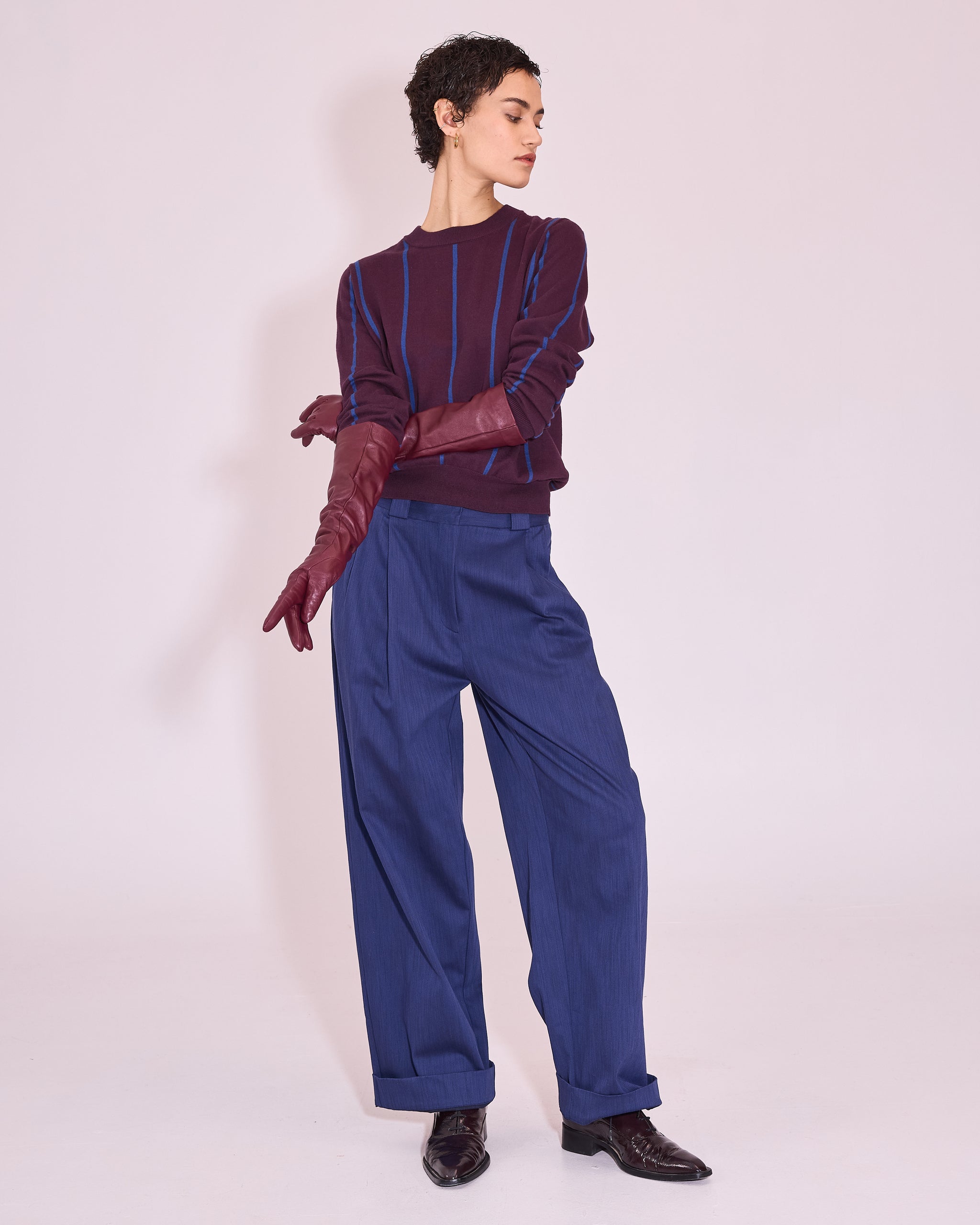 Jackson jumper in plum / blue