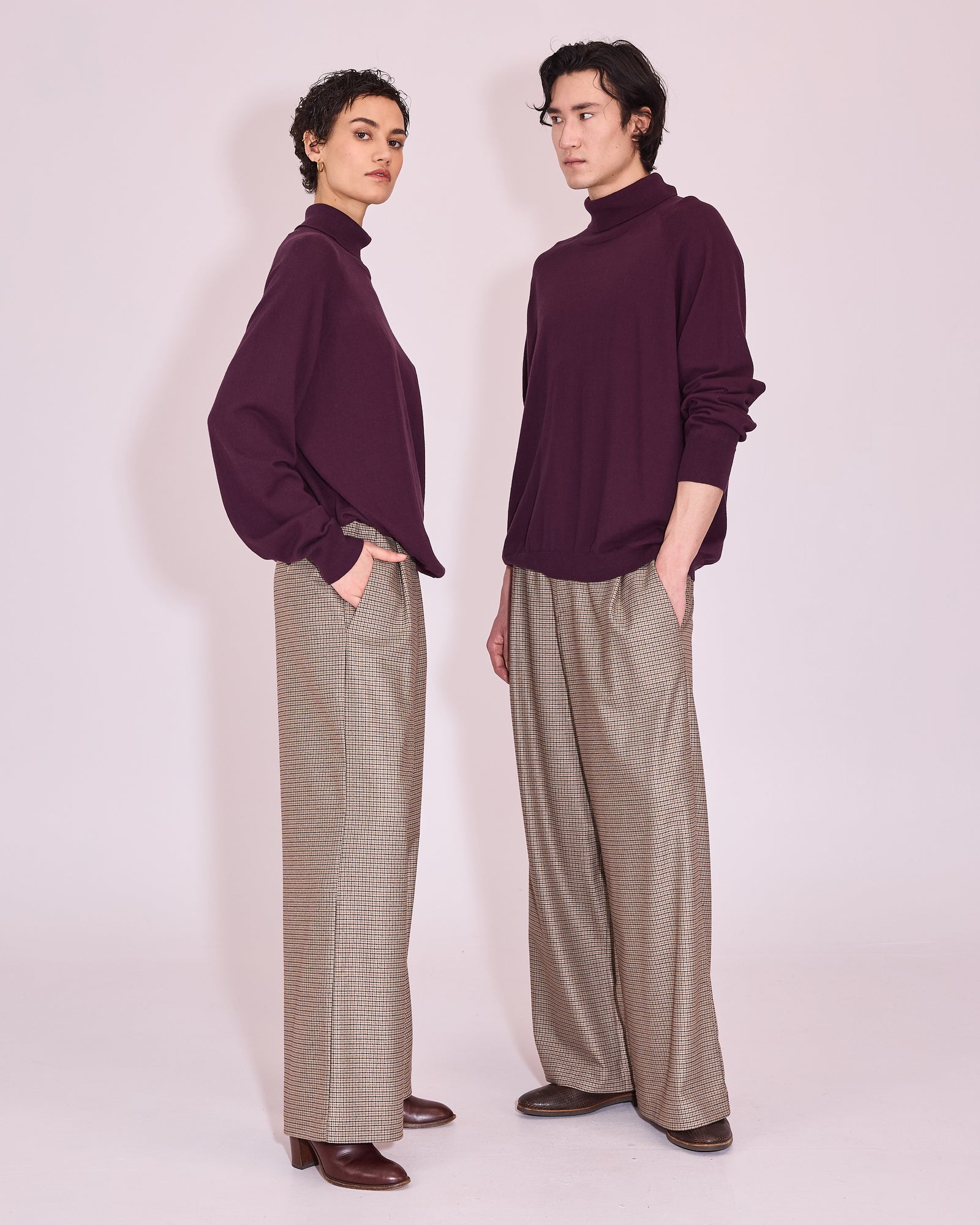 Gaetan rolkraagtrui in Plum