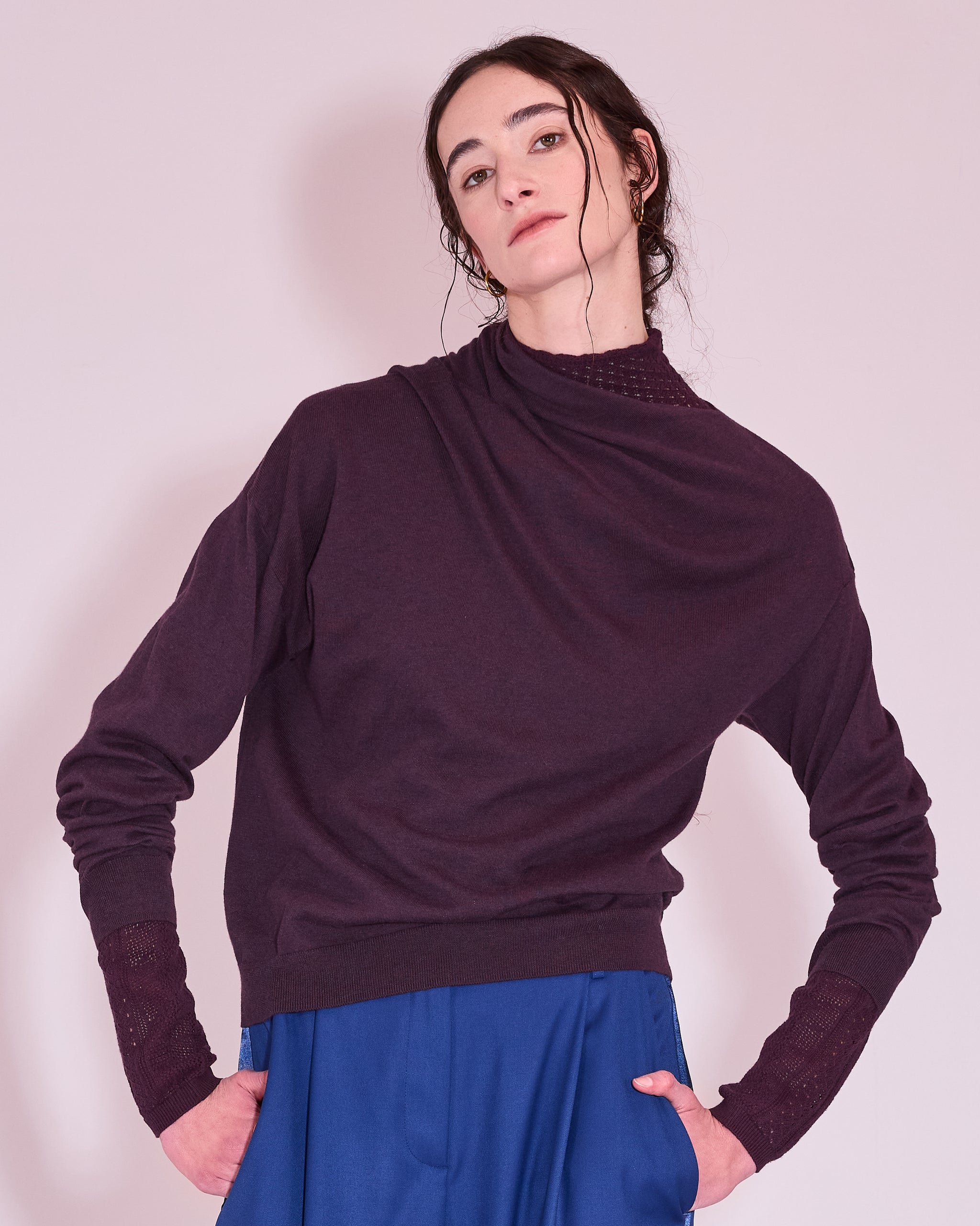Jerez knitted sweater in grape