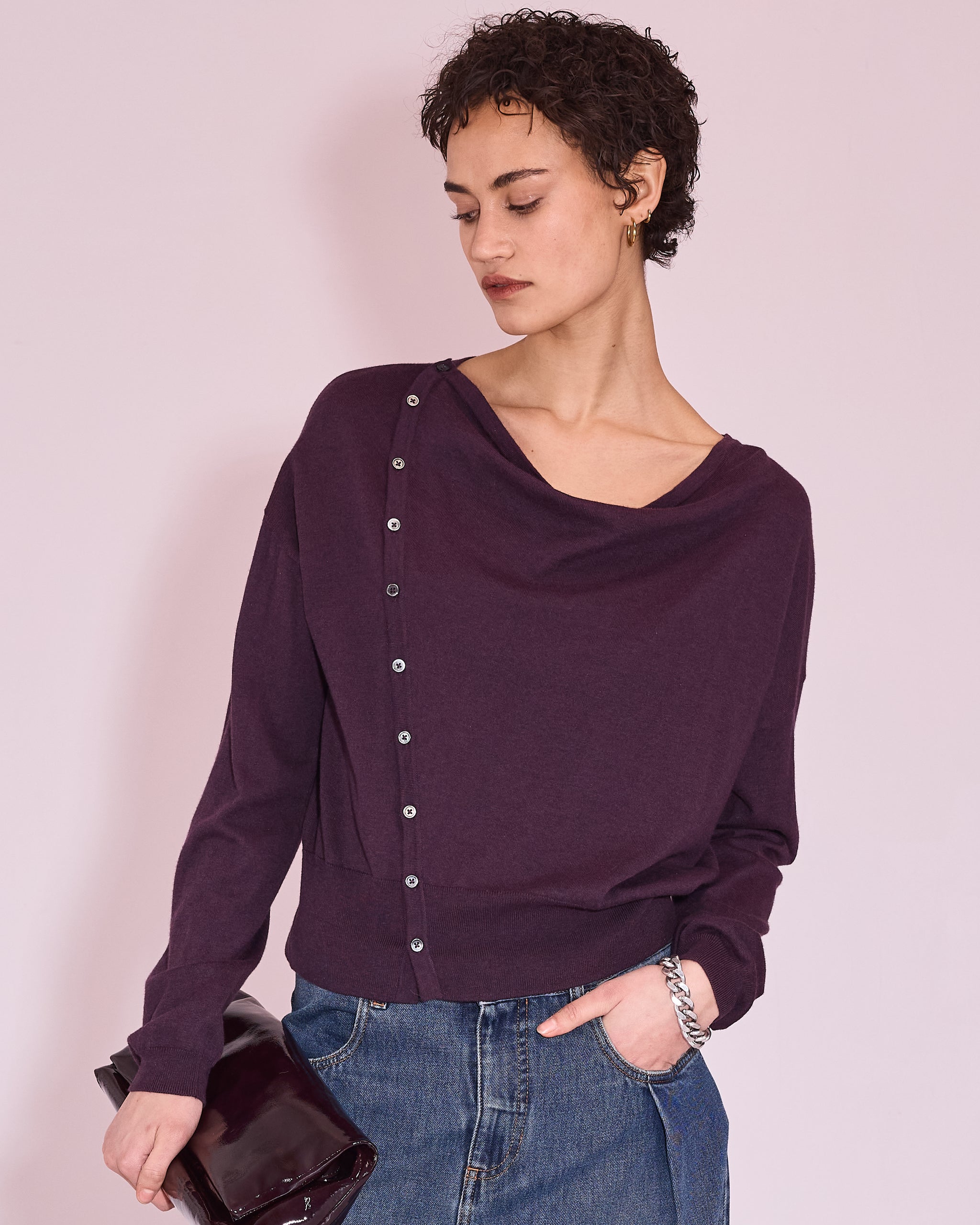 Jinzhou knitted sweater in grape