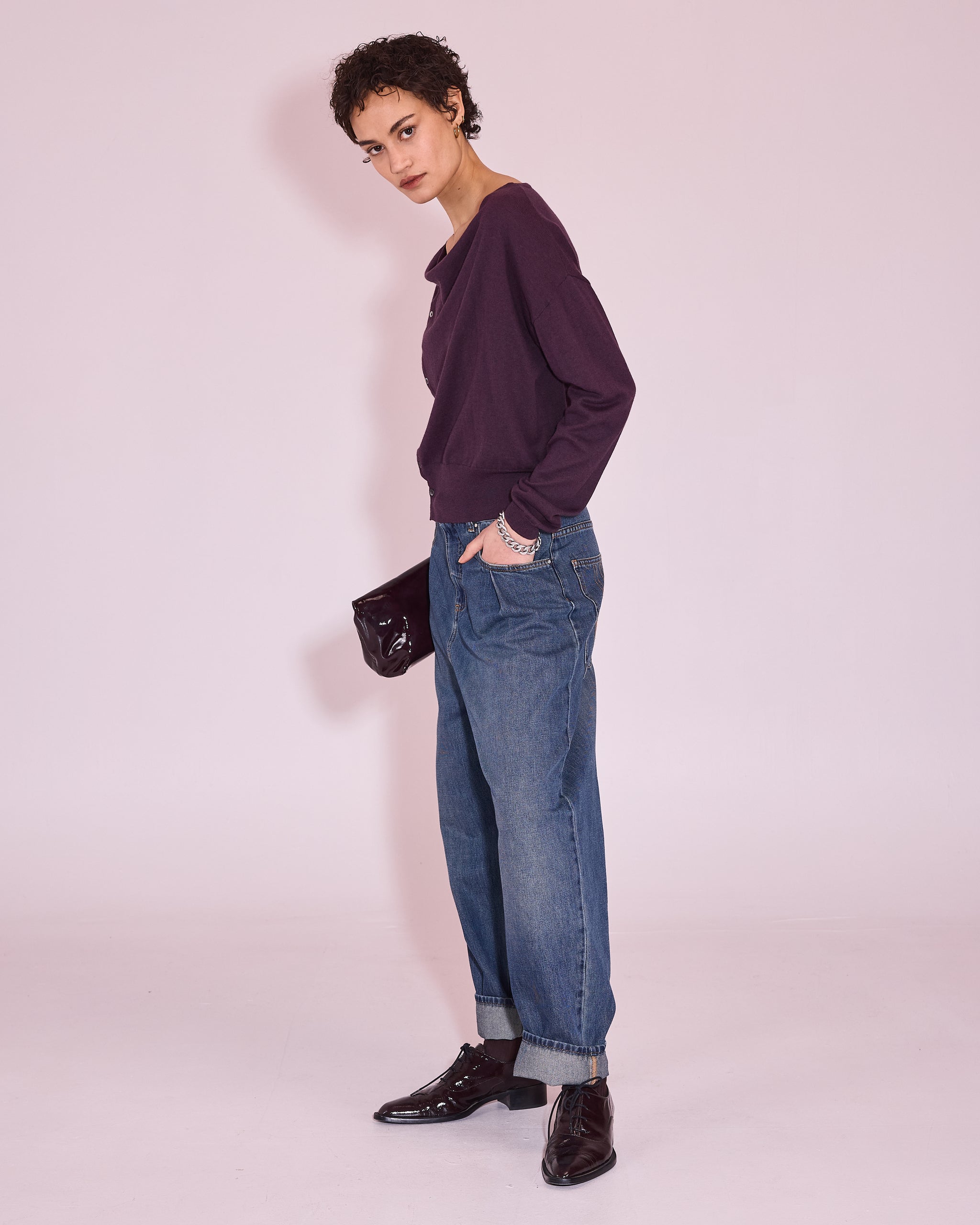 Jinzhou knitted sweater in grape