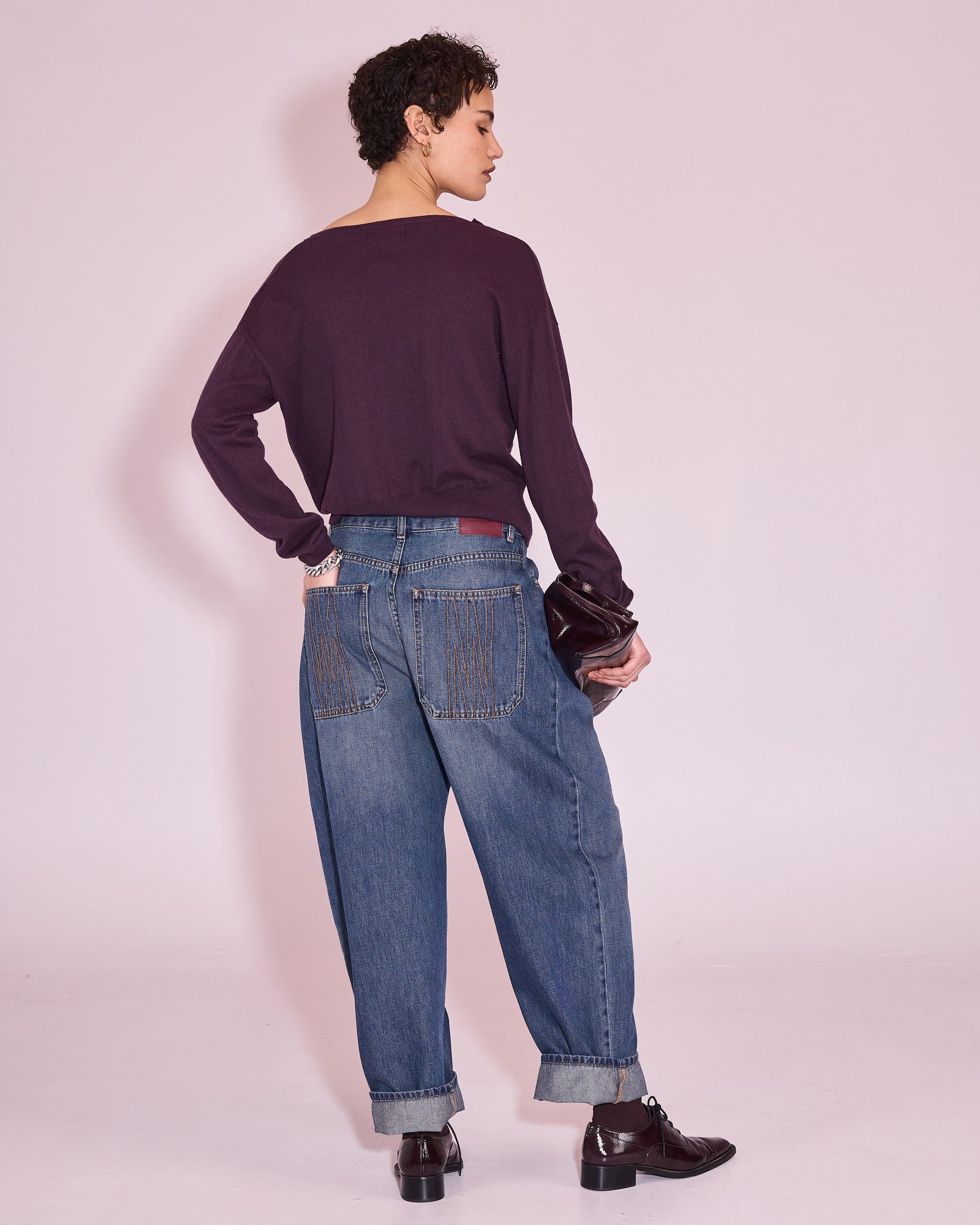Jinzhou knitted sweater in grape
