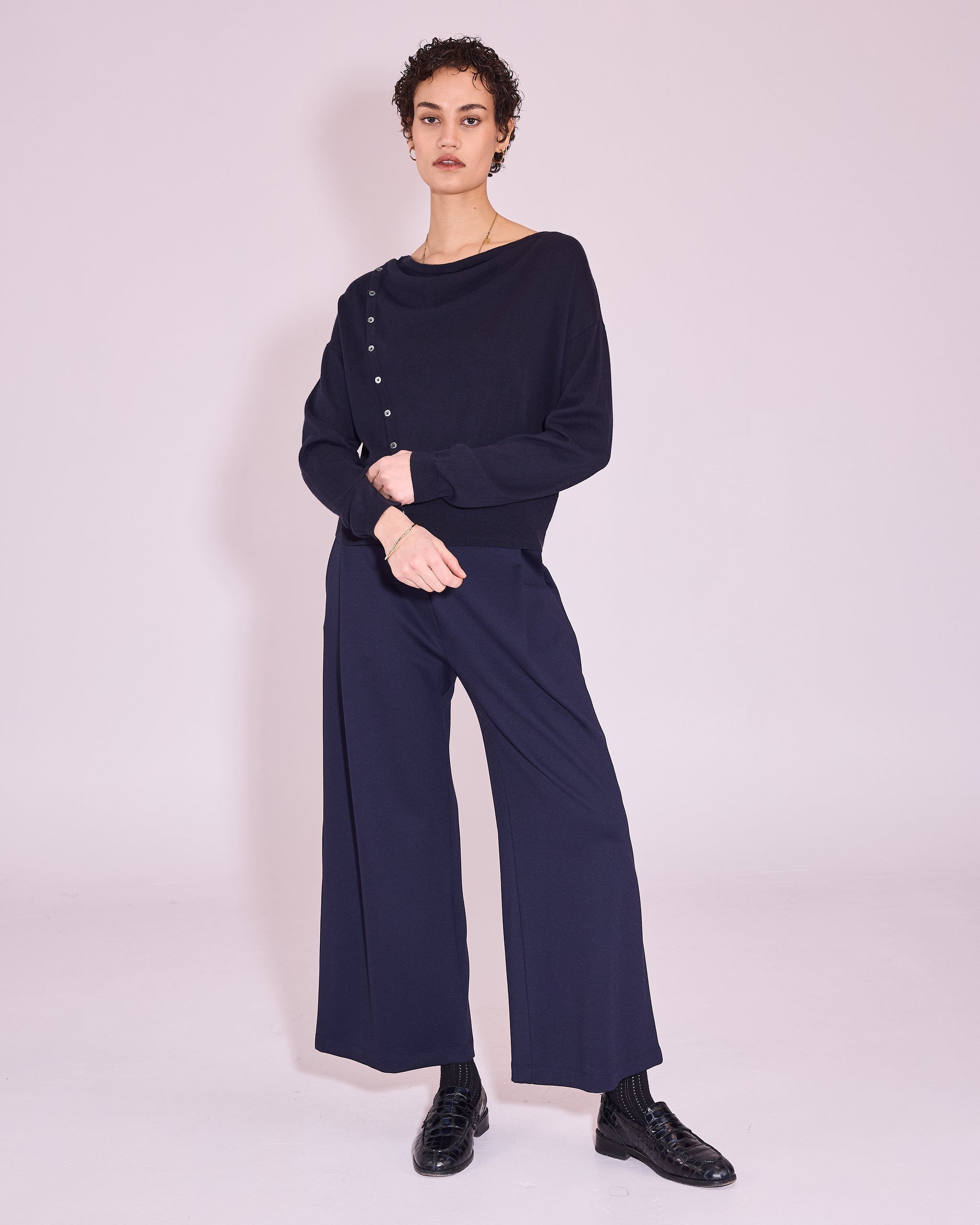 Jinzhou knitted sweater in midnight blue