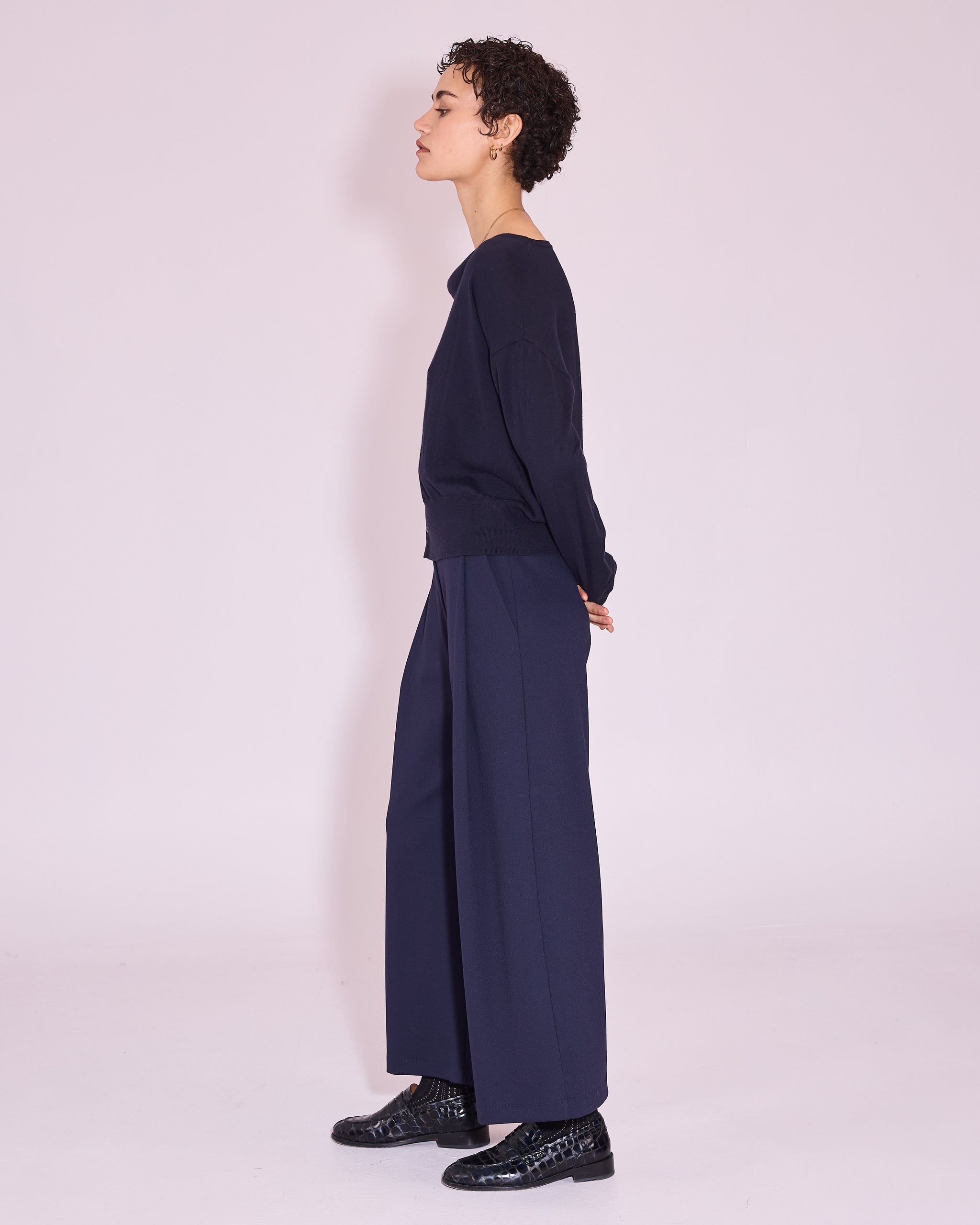 Jinzhou knitted sweater in midnight blue