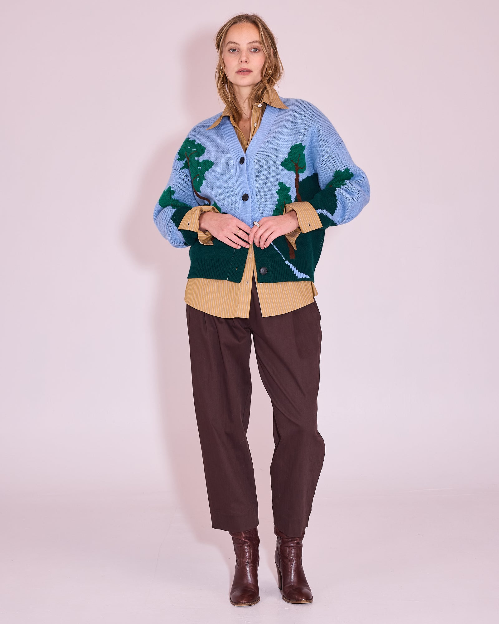 Jessieville cardigan in powder blue