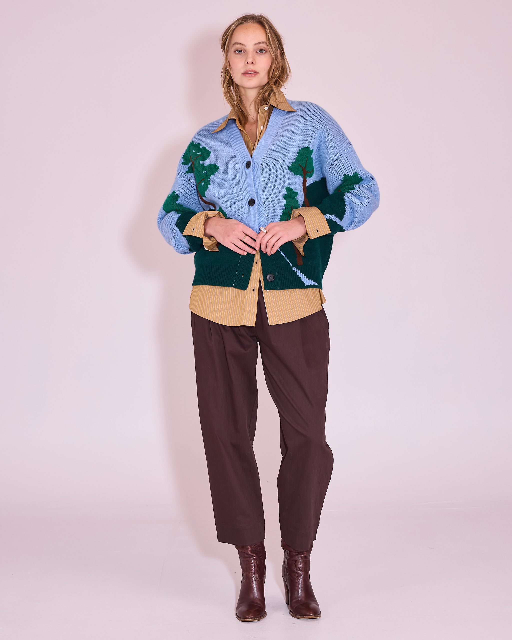Jessieville cardigan in powder blue