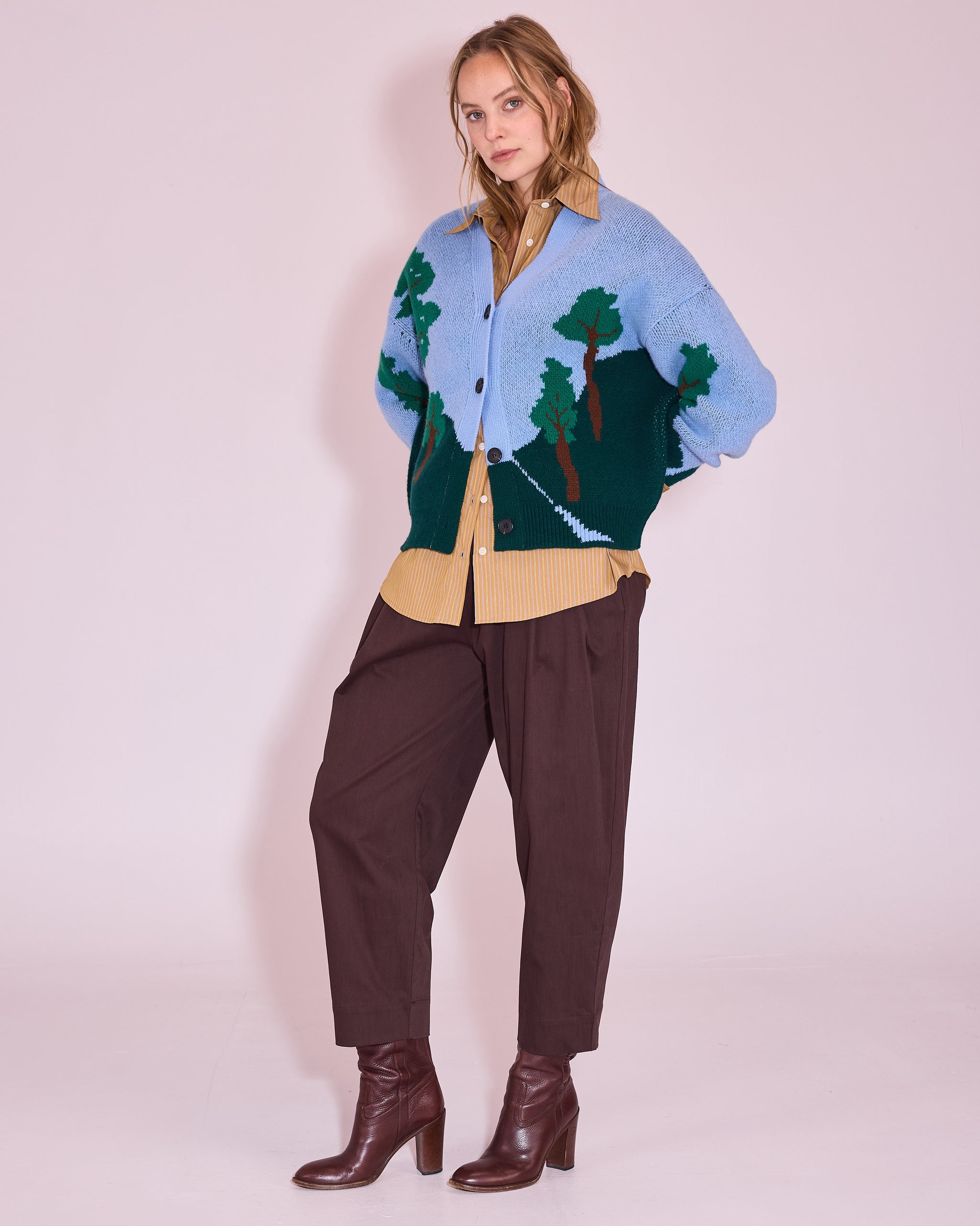 Jessieville cardigan in powder blue