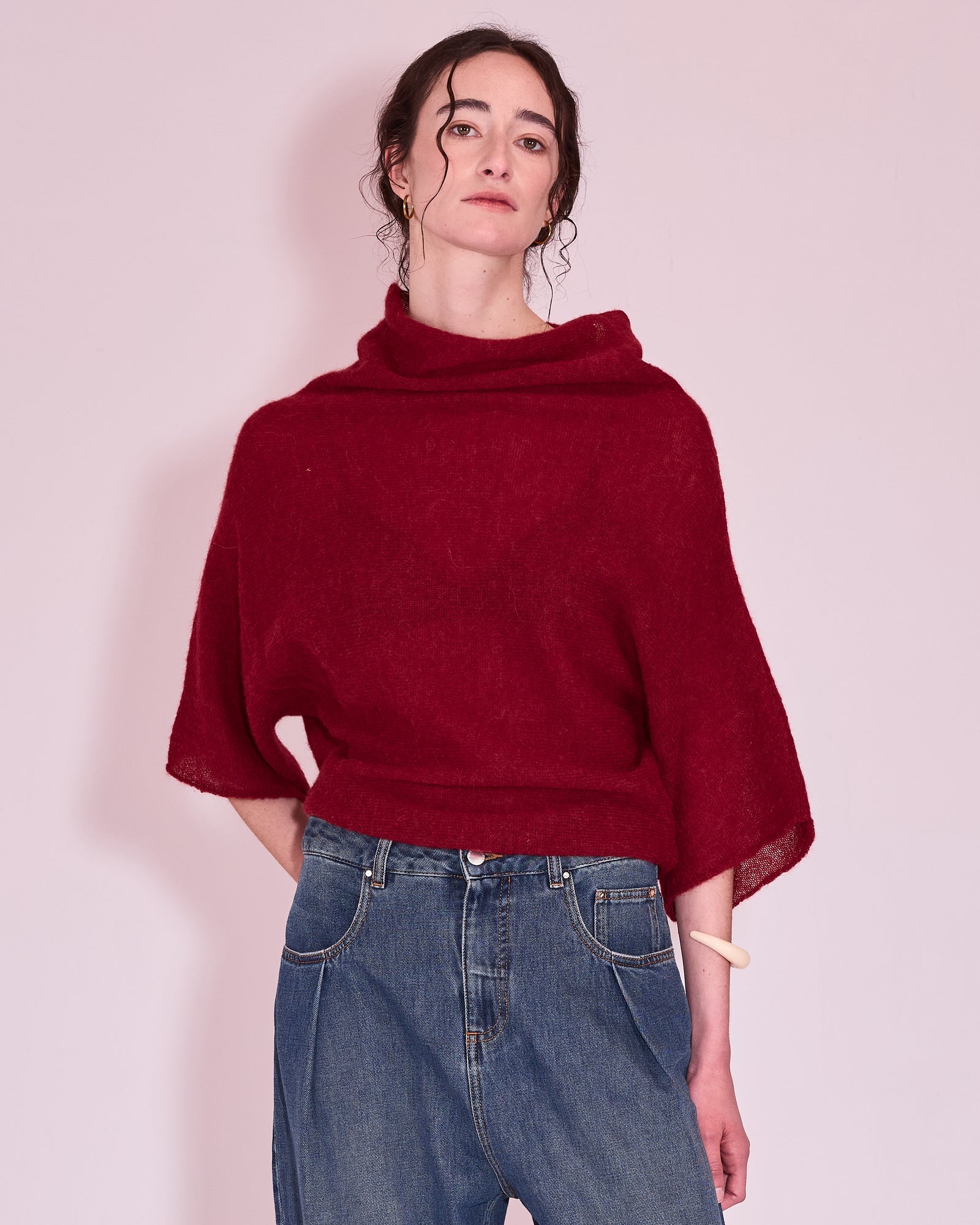 Jinan trui in dark ruby