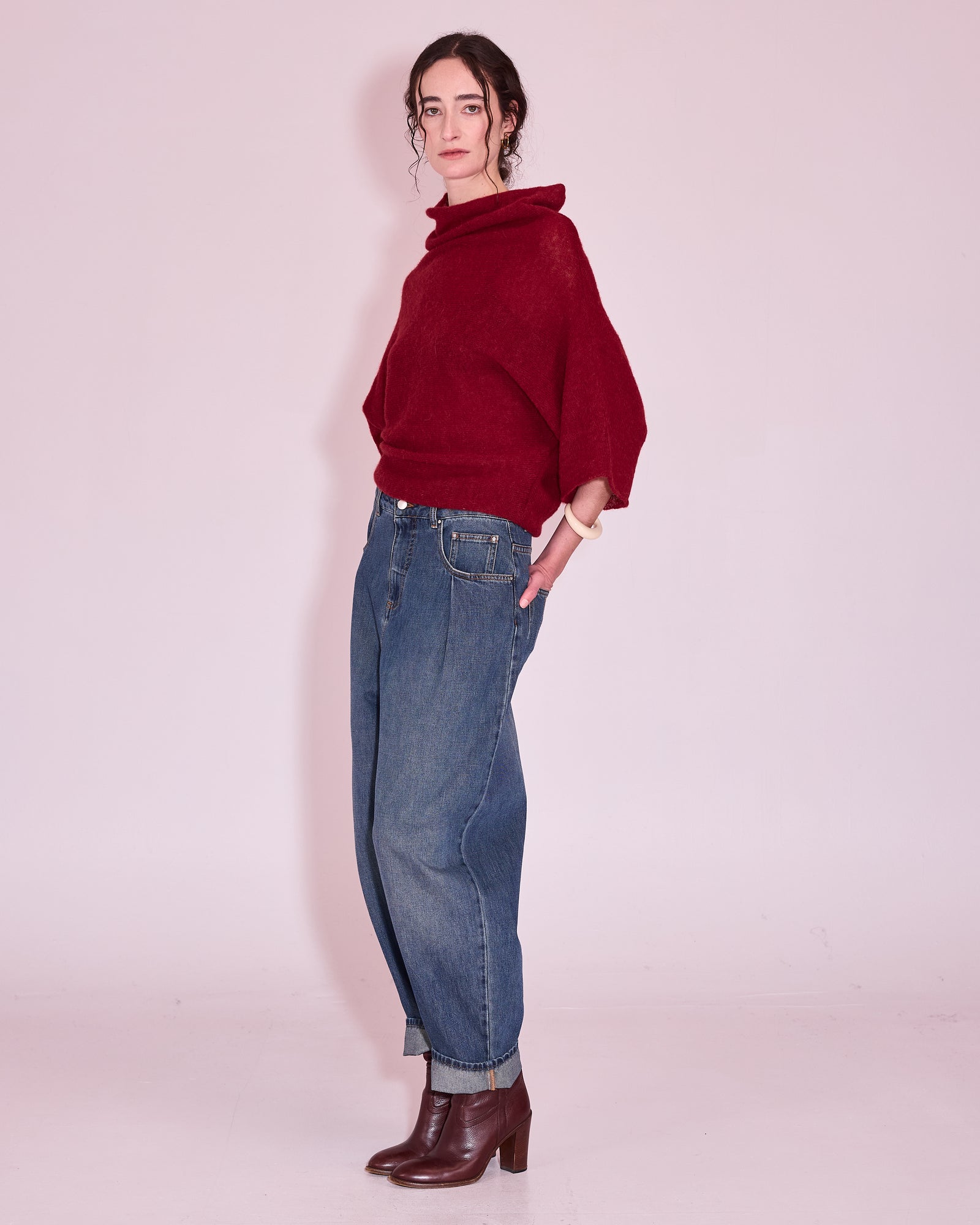Jinan trui in dark ruby
