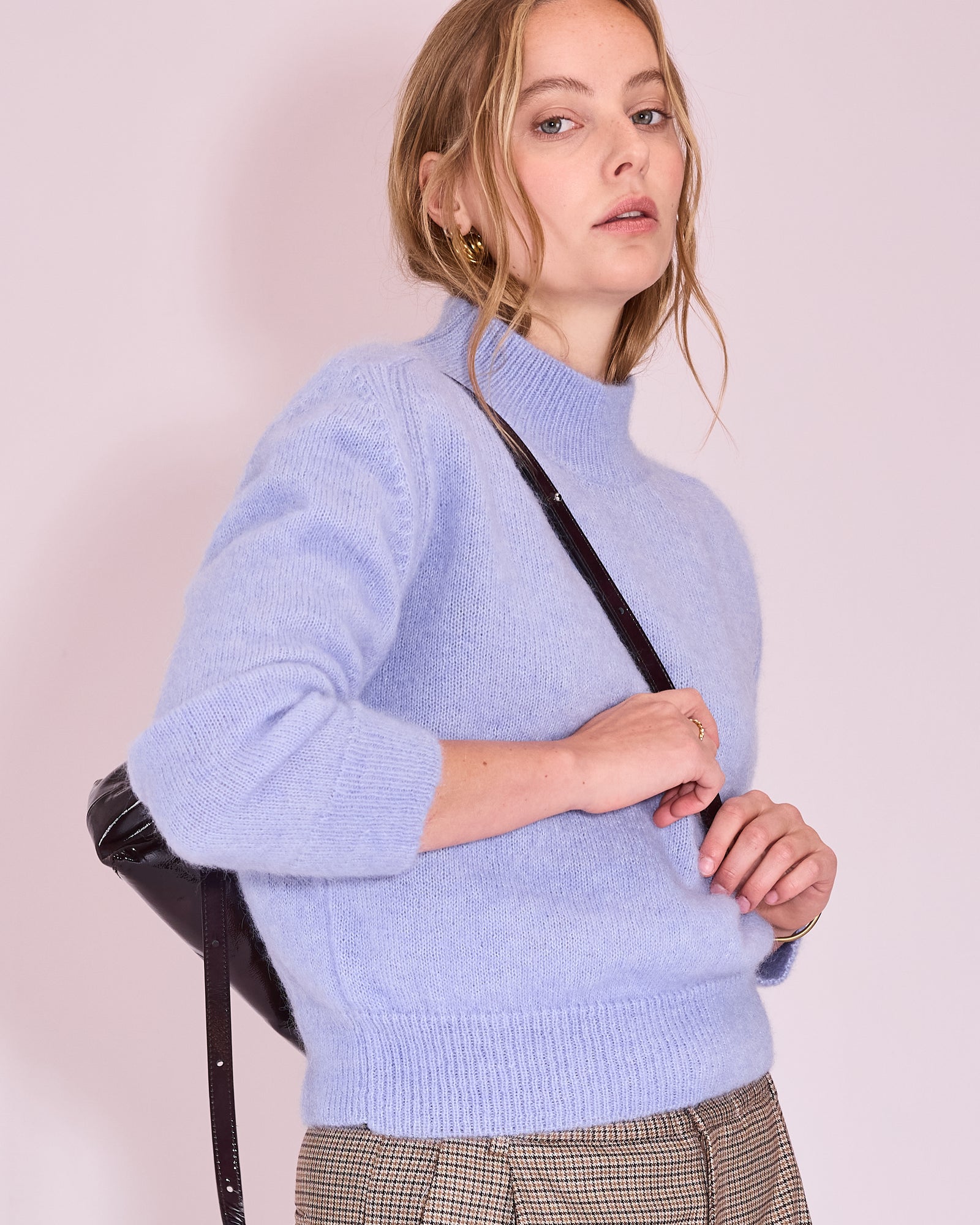 Juneau knitted sweater in soft lavender