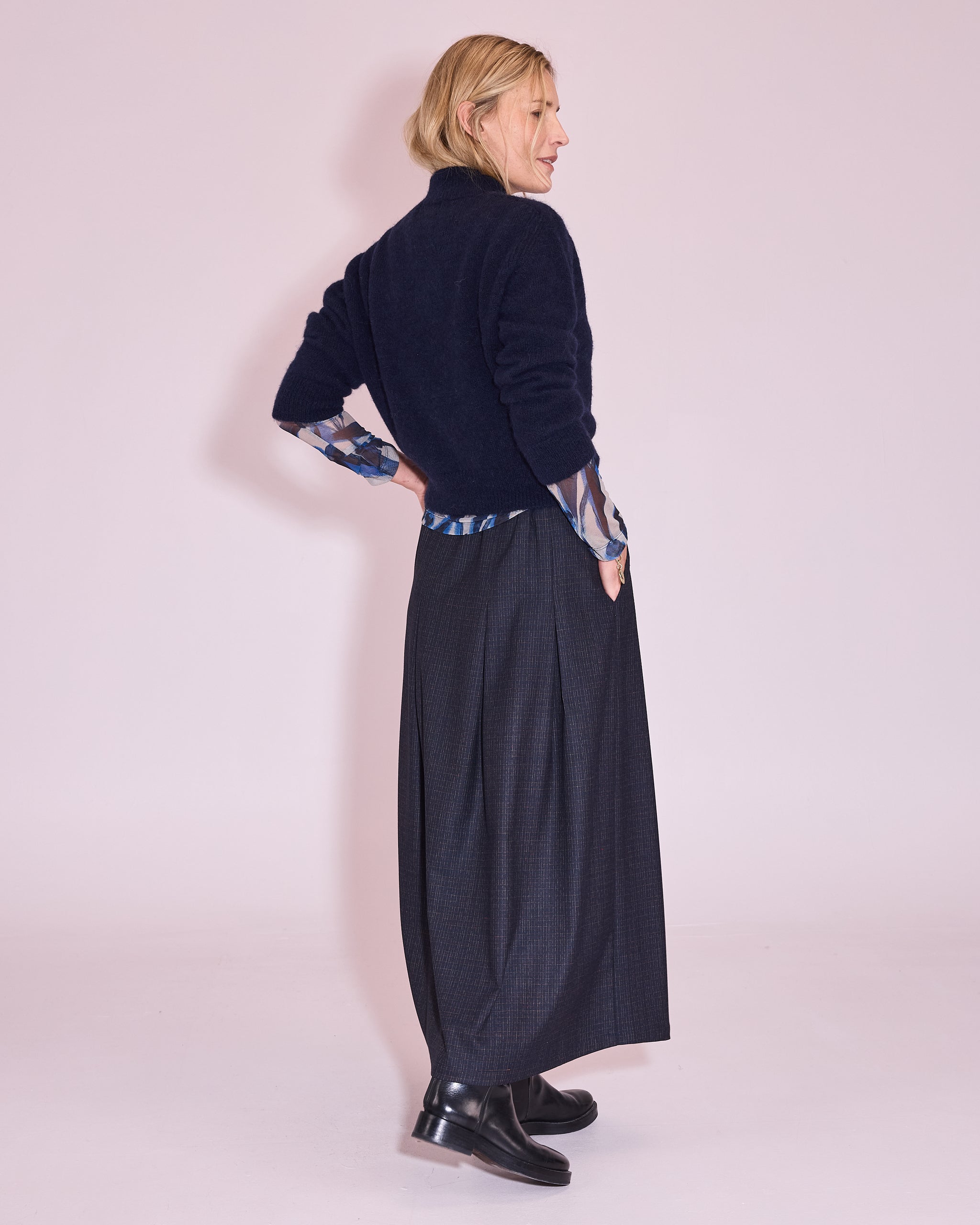Juneau trui in midnight blue