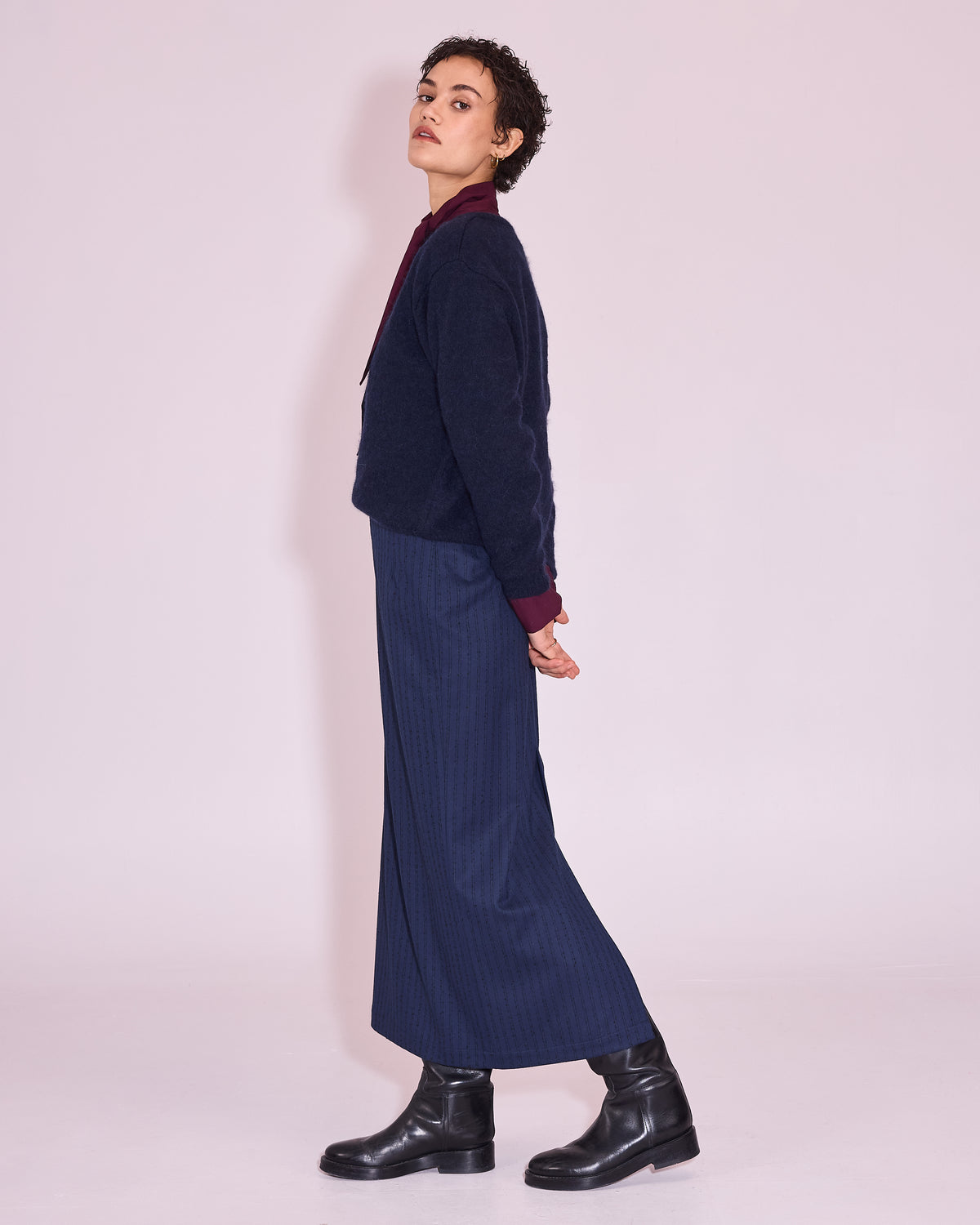 Jena knitted sweater in midnight blue