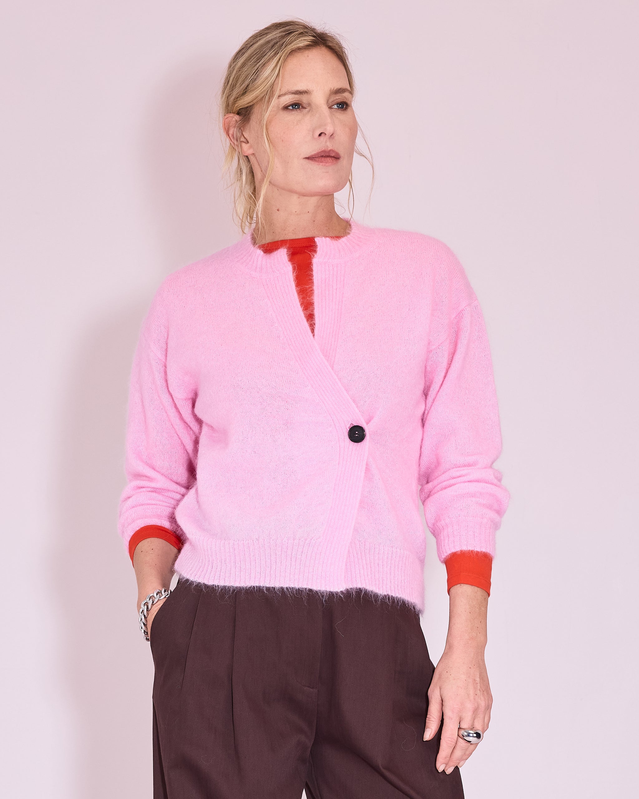Jember cardigan in soft pink