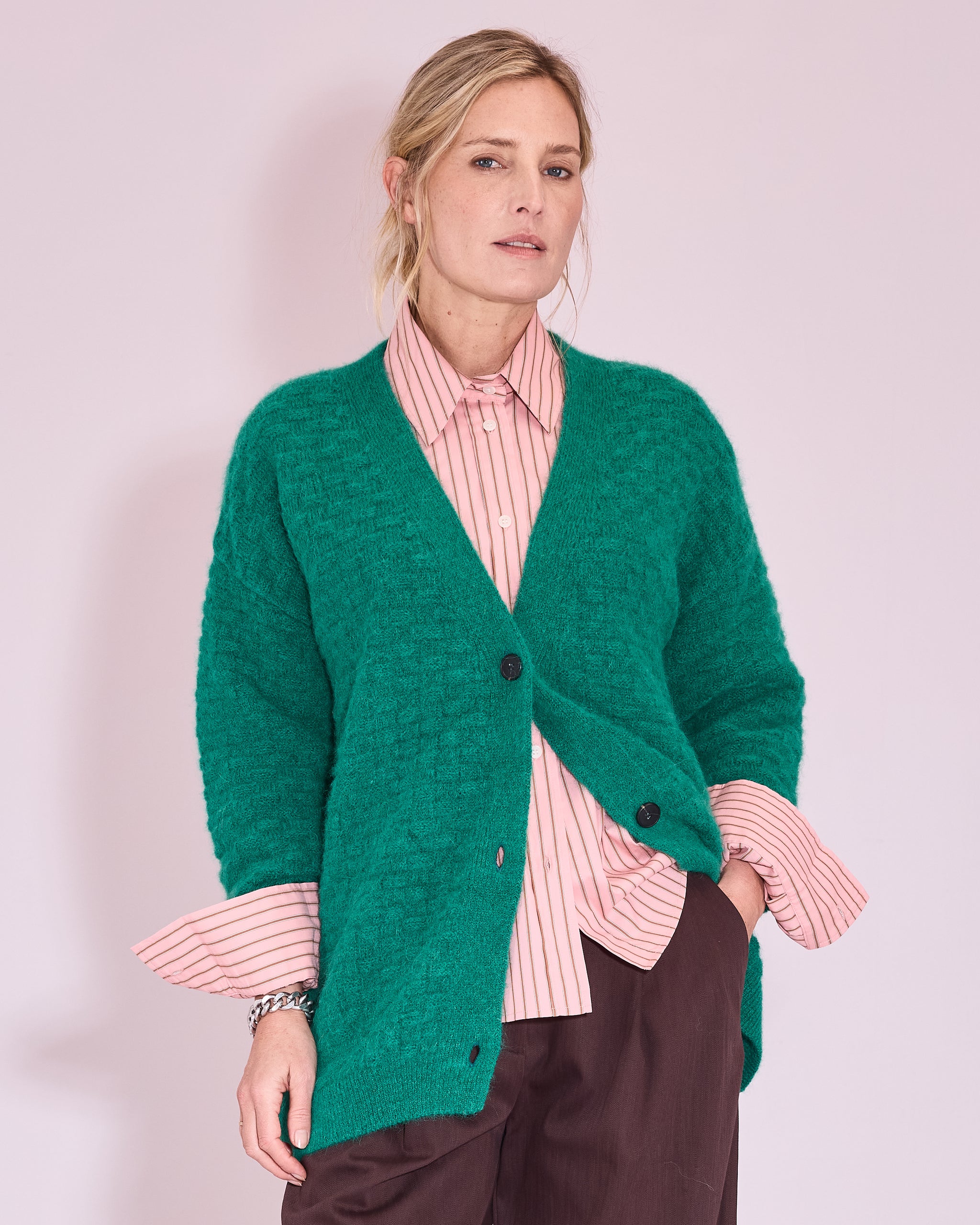 Jasa cardigan in emerald