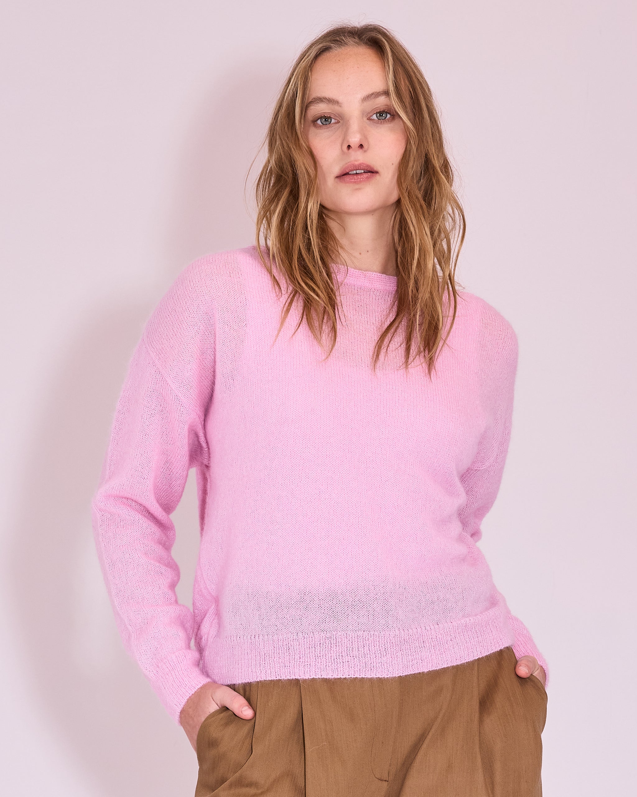 Janabaai overslag trui in soft pink