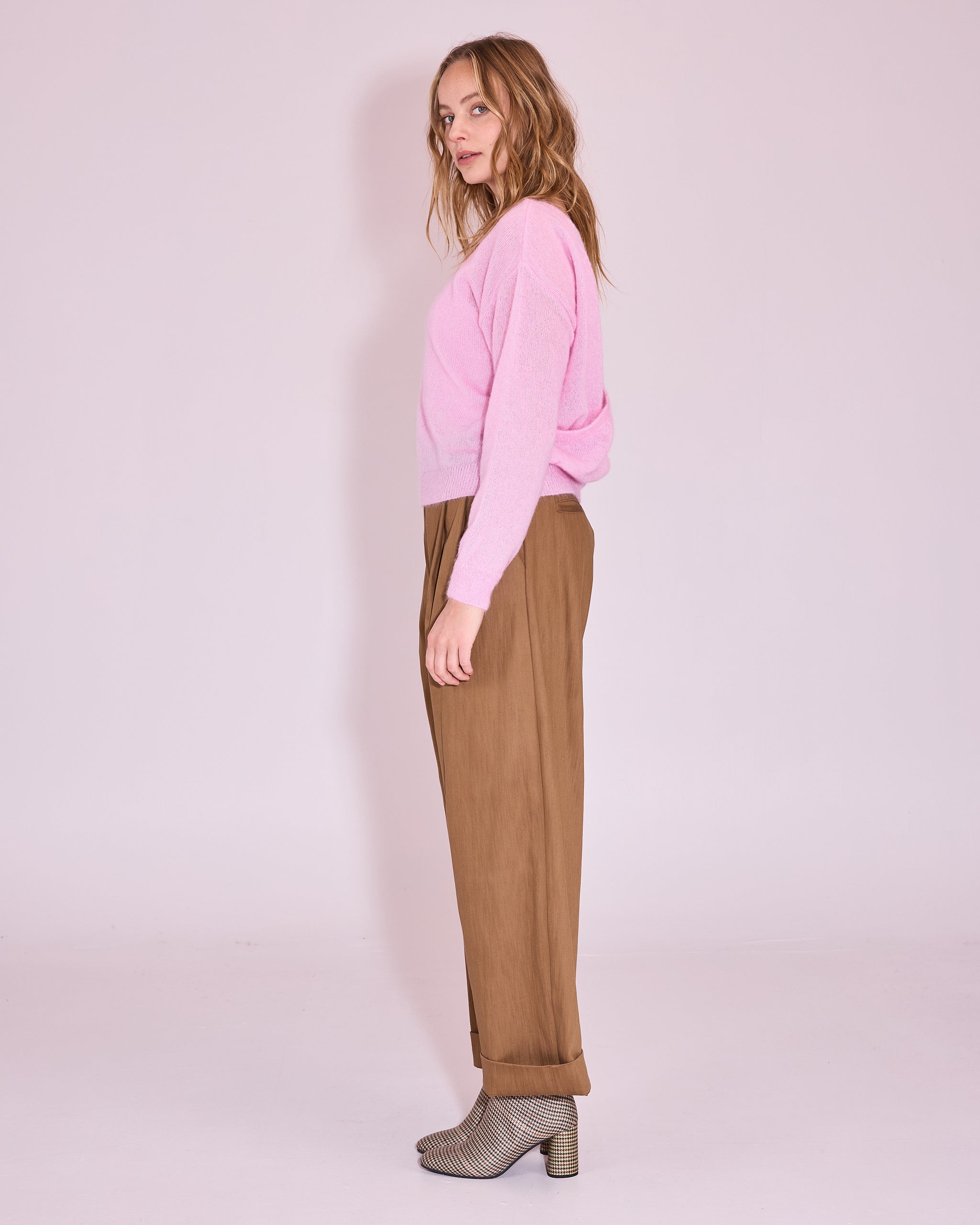 Janabaai overslag trui in soft pink