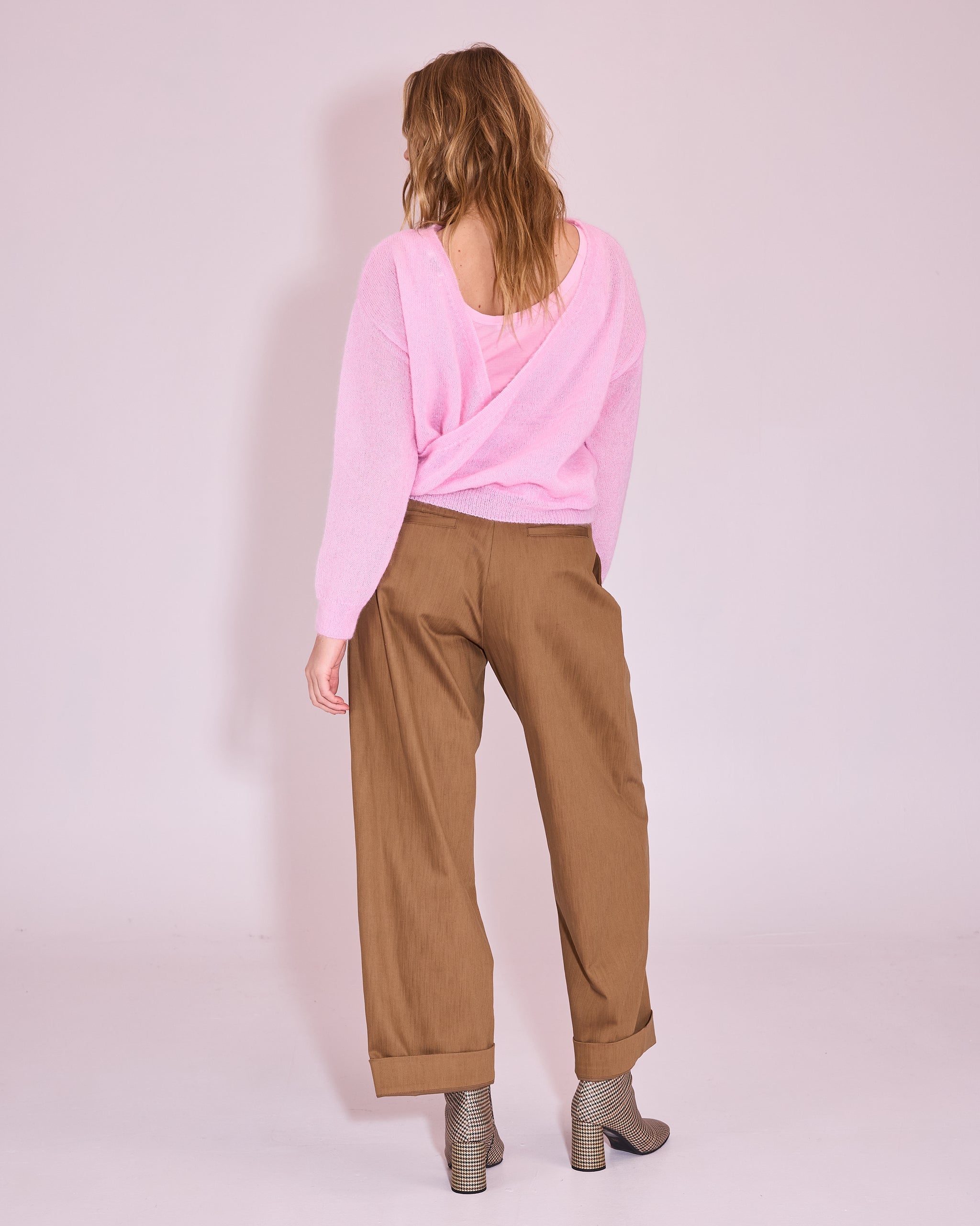 Janabaai overslag trui in soft pink