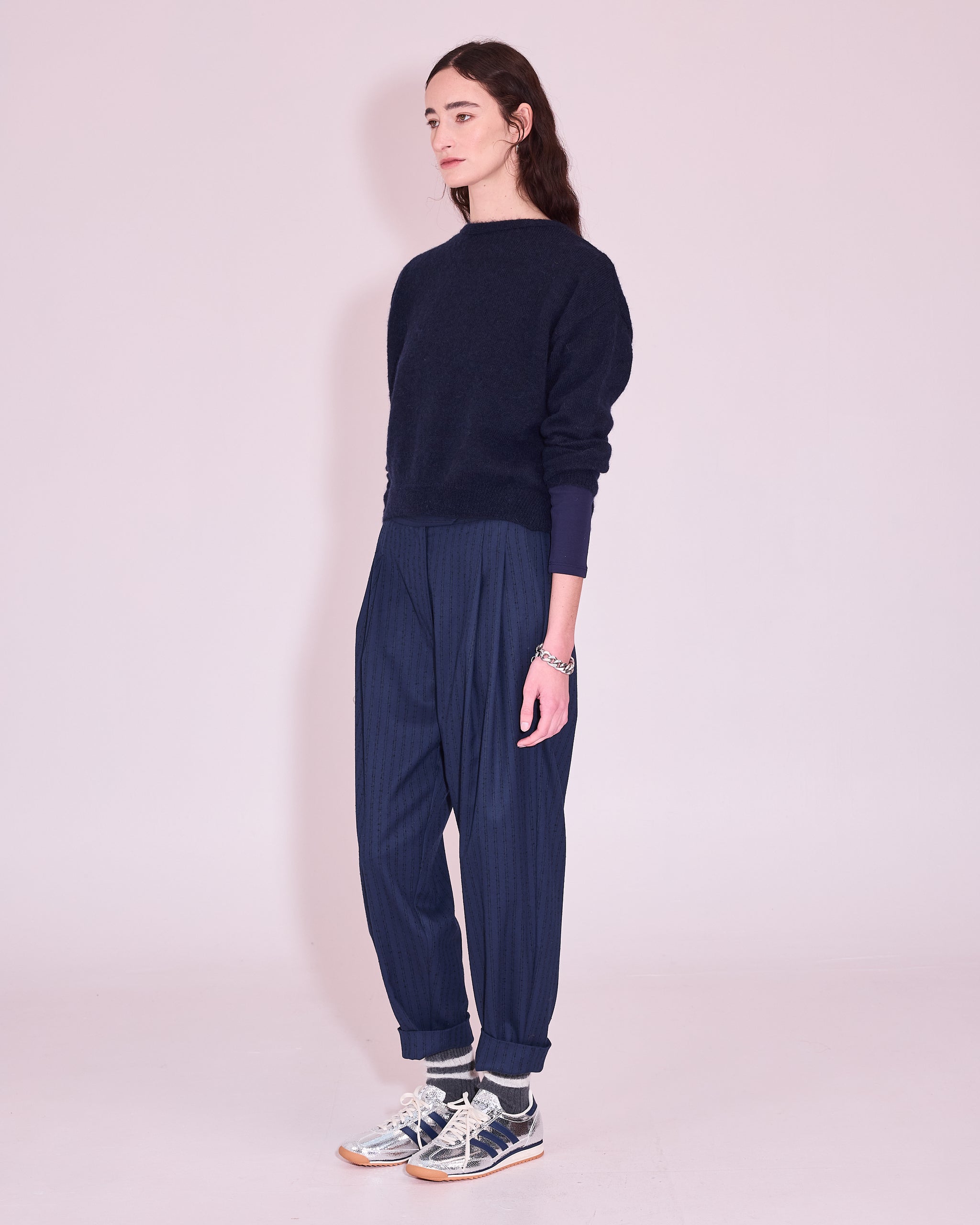 Janabaai overslag trui in midnight blue