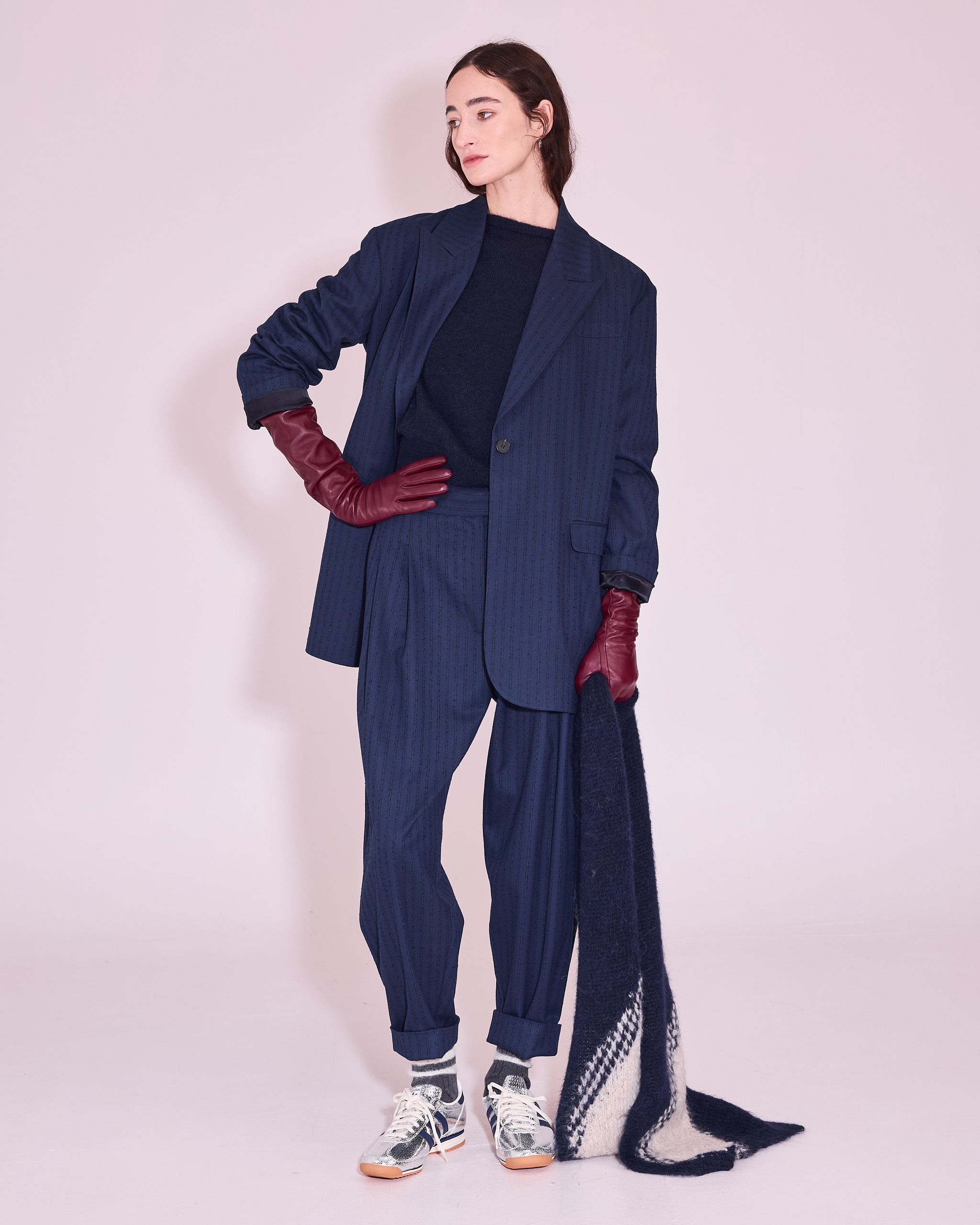 Janabaai overslag trui in midnight blue