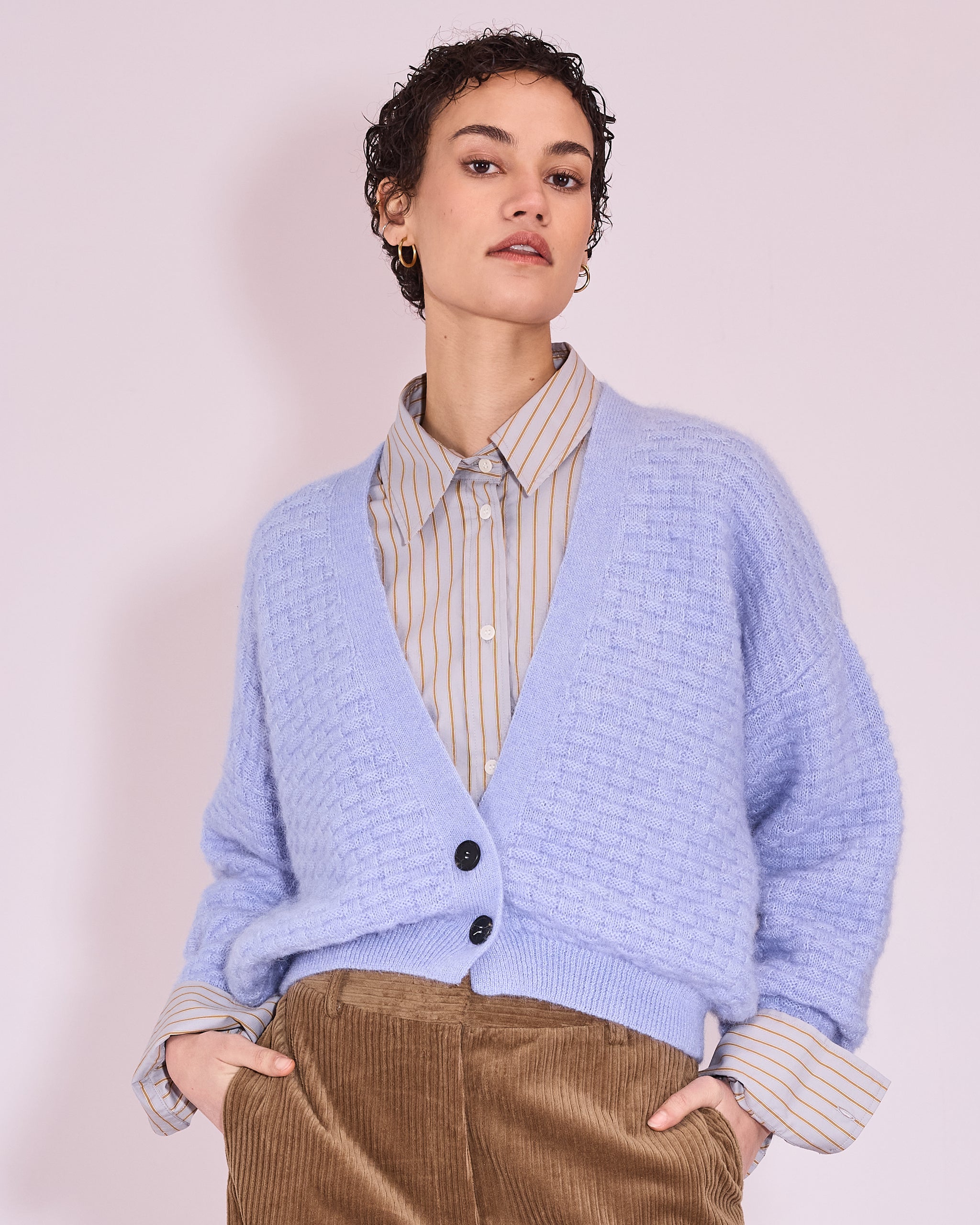 Jilin cardigan in soft lavender