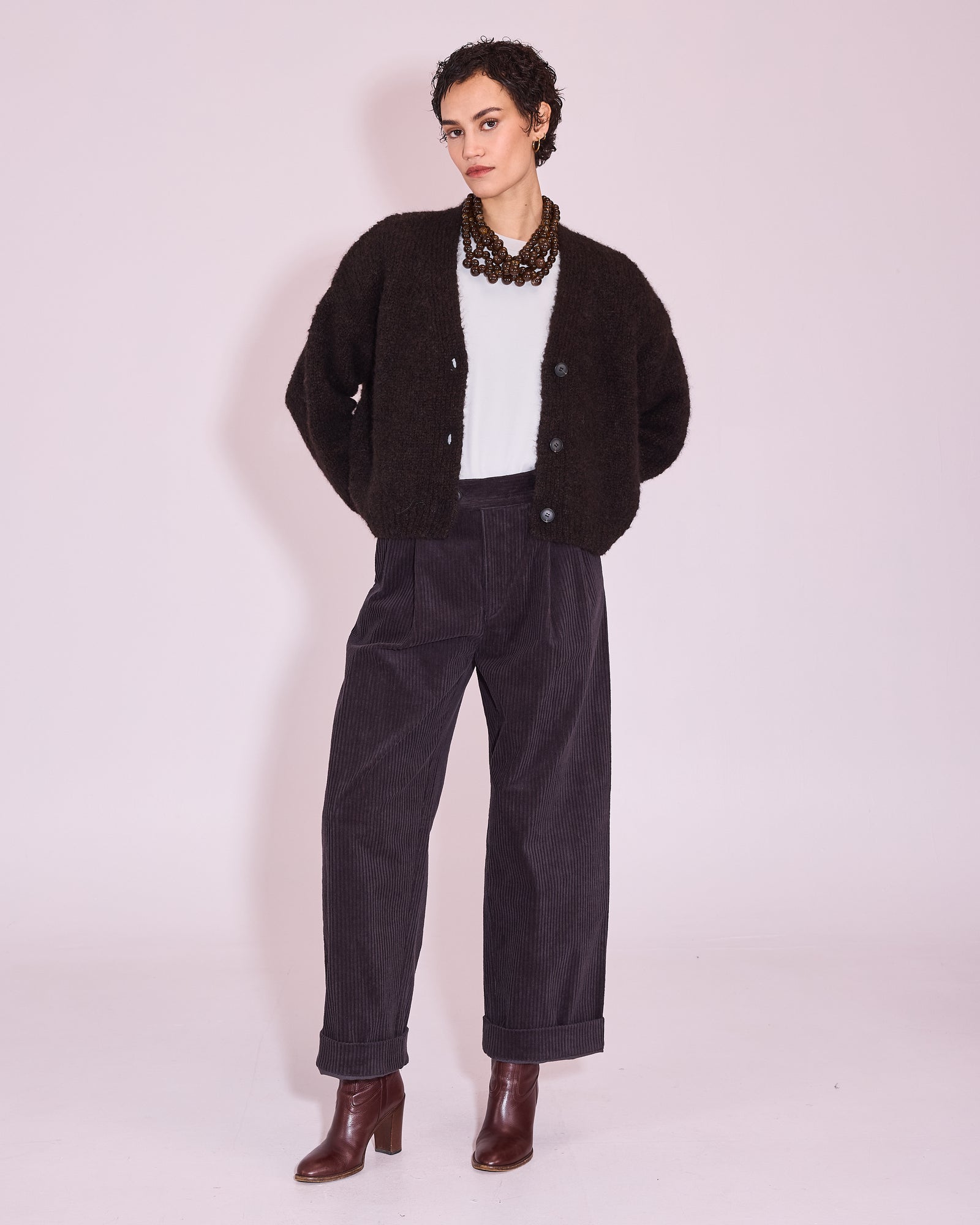 Jerba cardigan in black bean