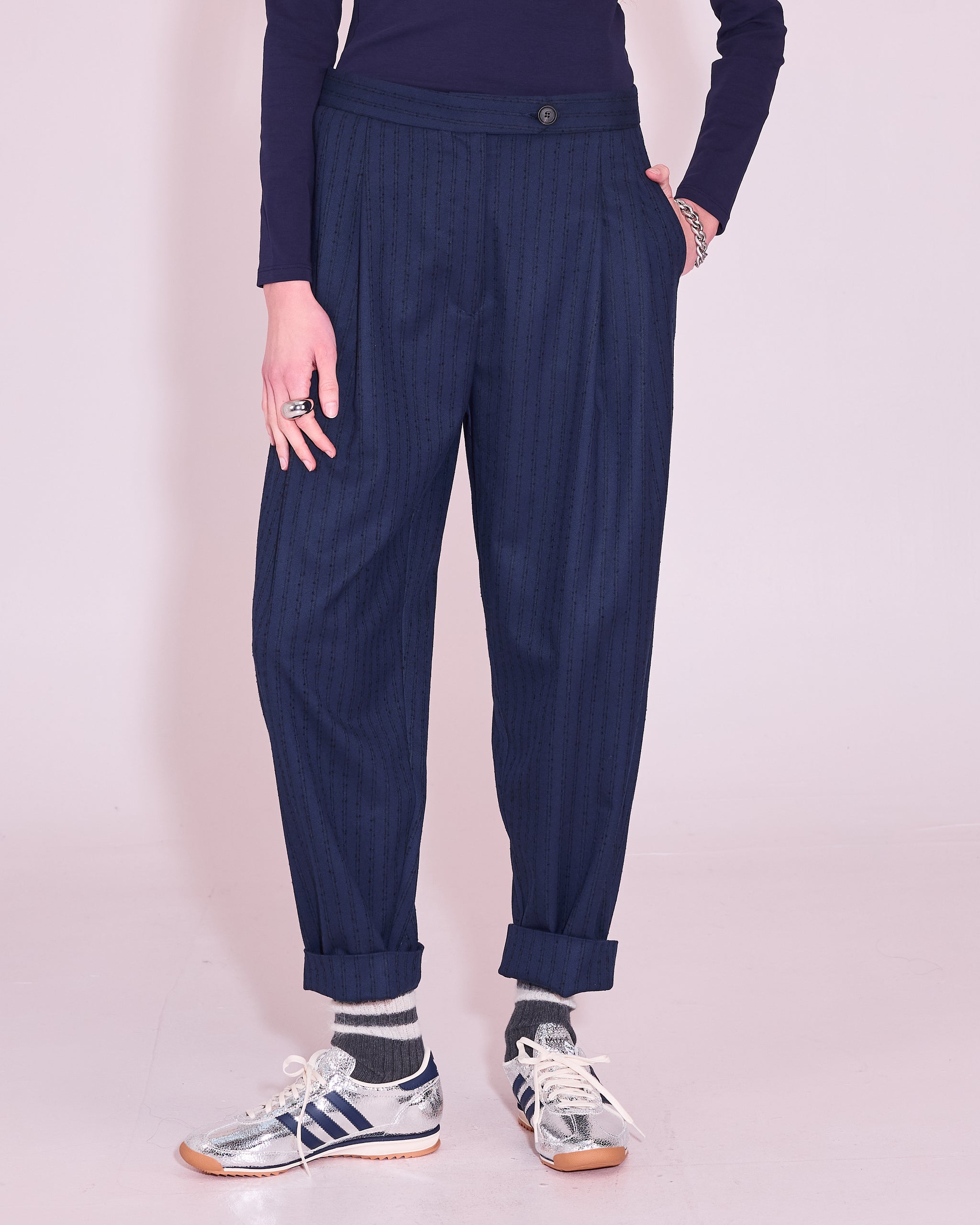 Jérome broek in blue / black stripes