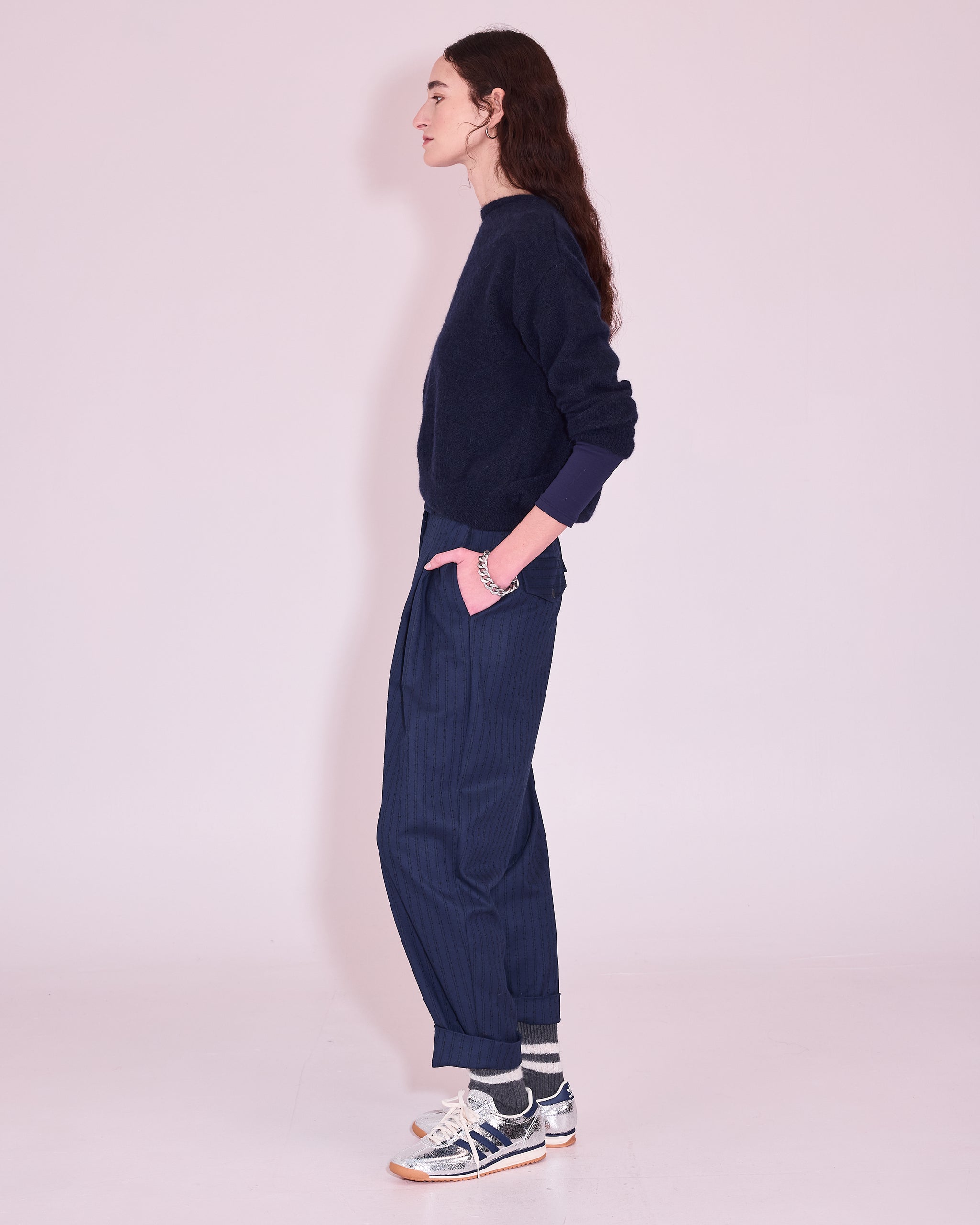 Jérome broek in blue / black stripes