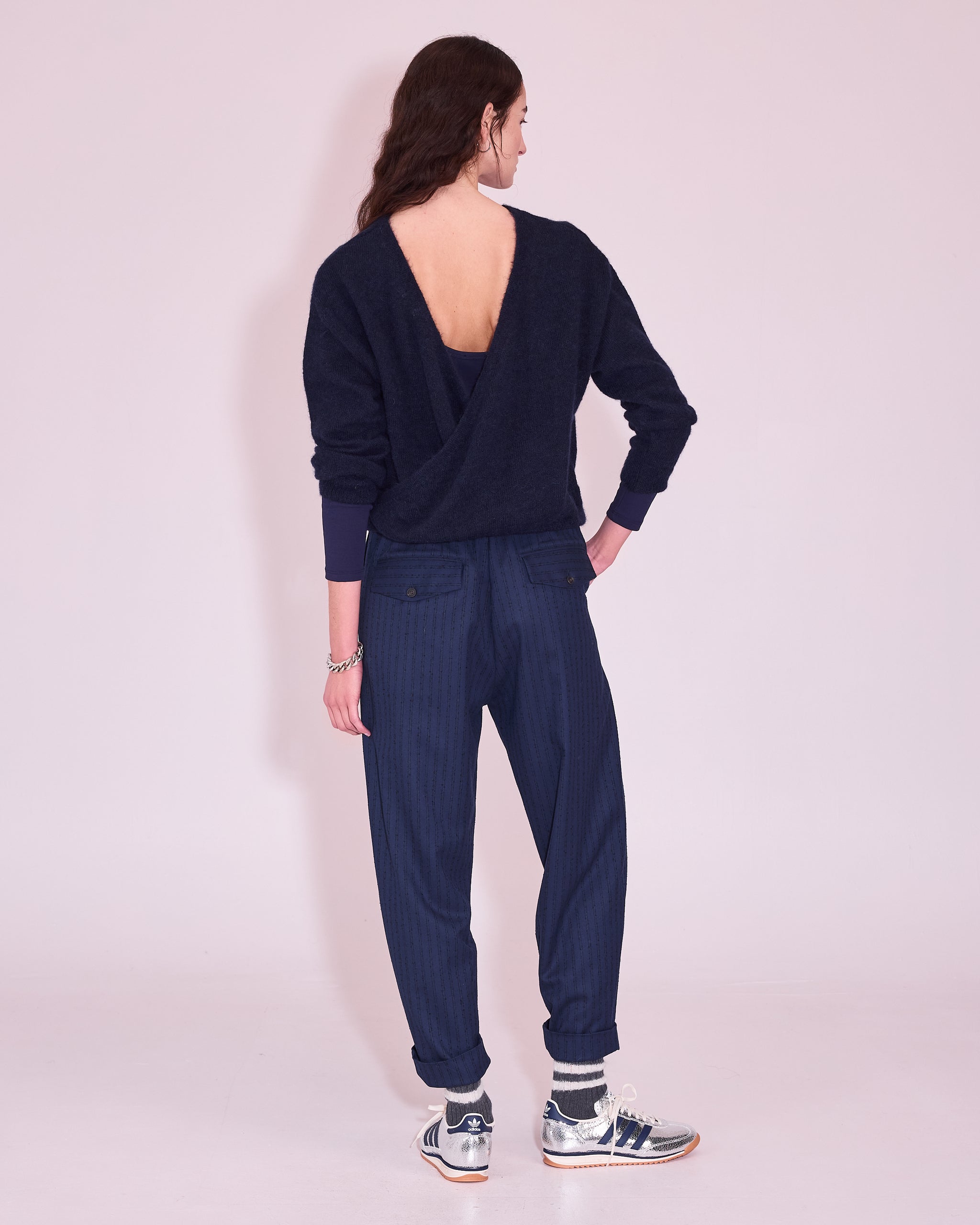 Jérome broek in blue / black stripes