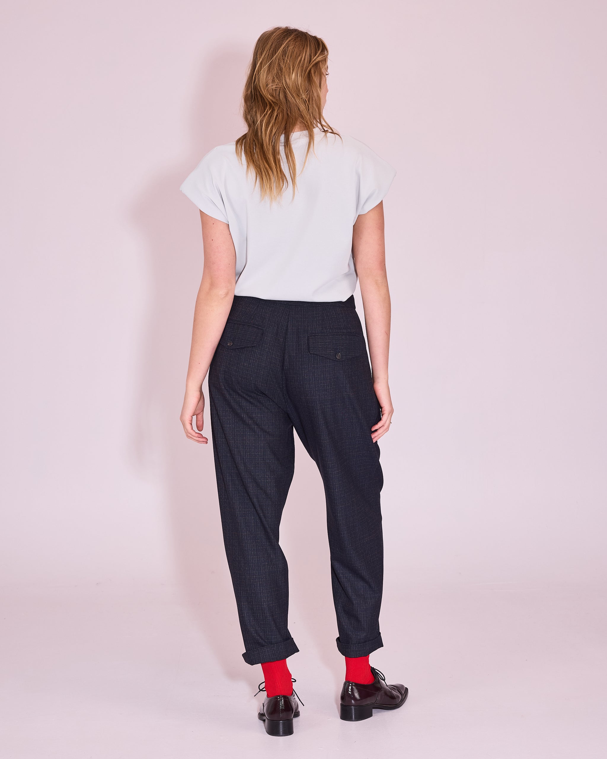 Jérome trousers in navy / multi checks