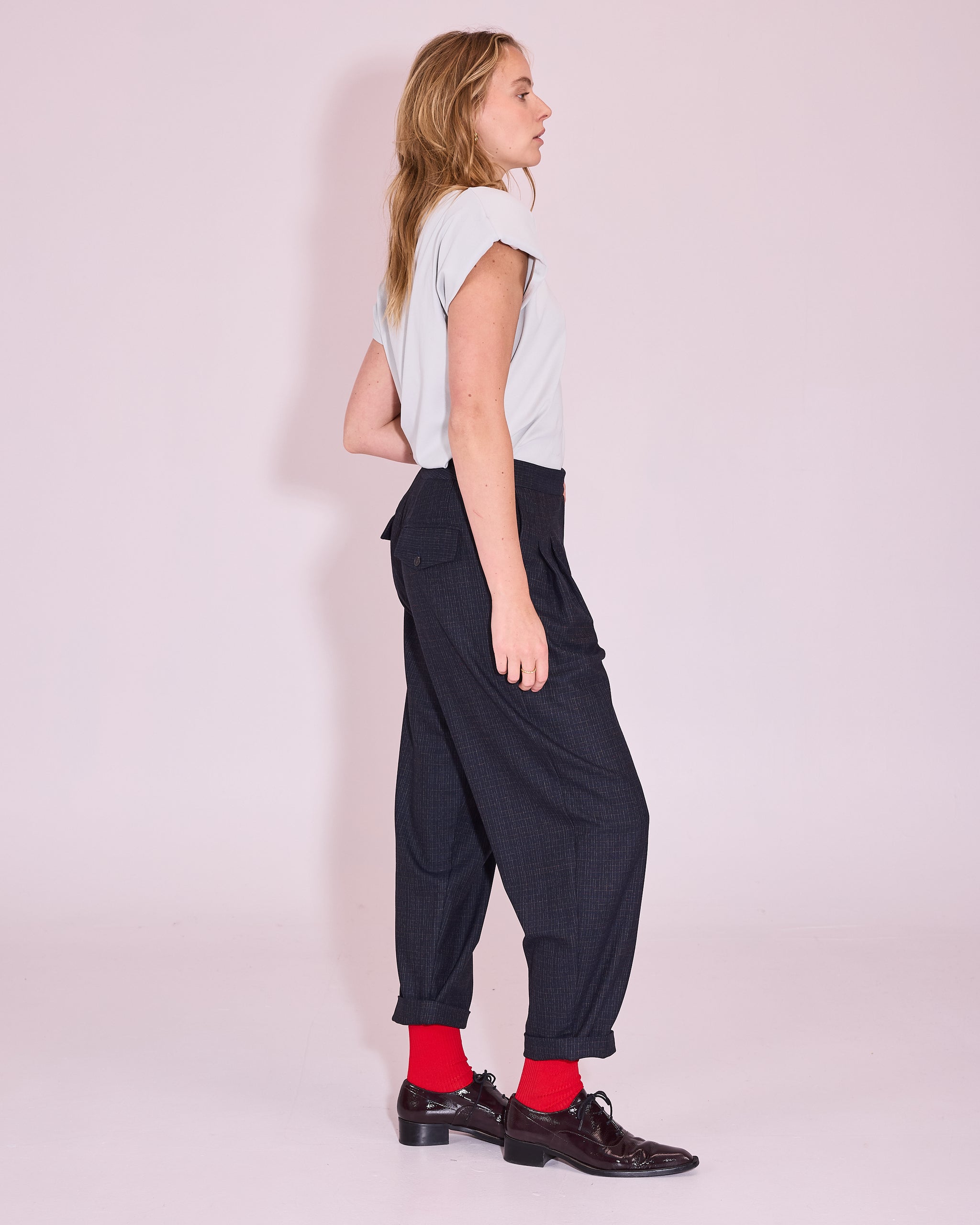 Jérome trousers in navy / multi checks