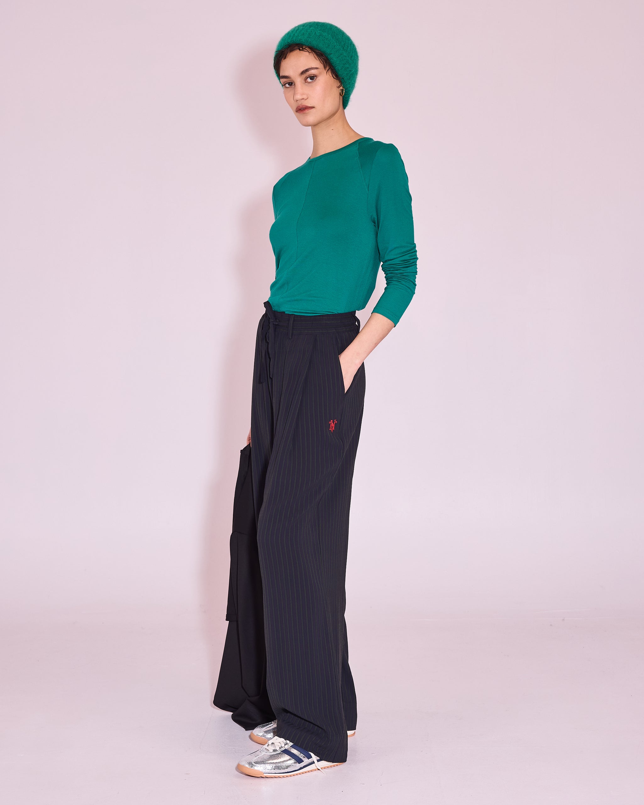 Haiko broek in navy / bright red