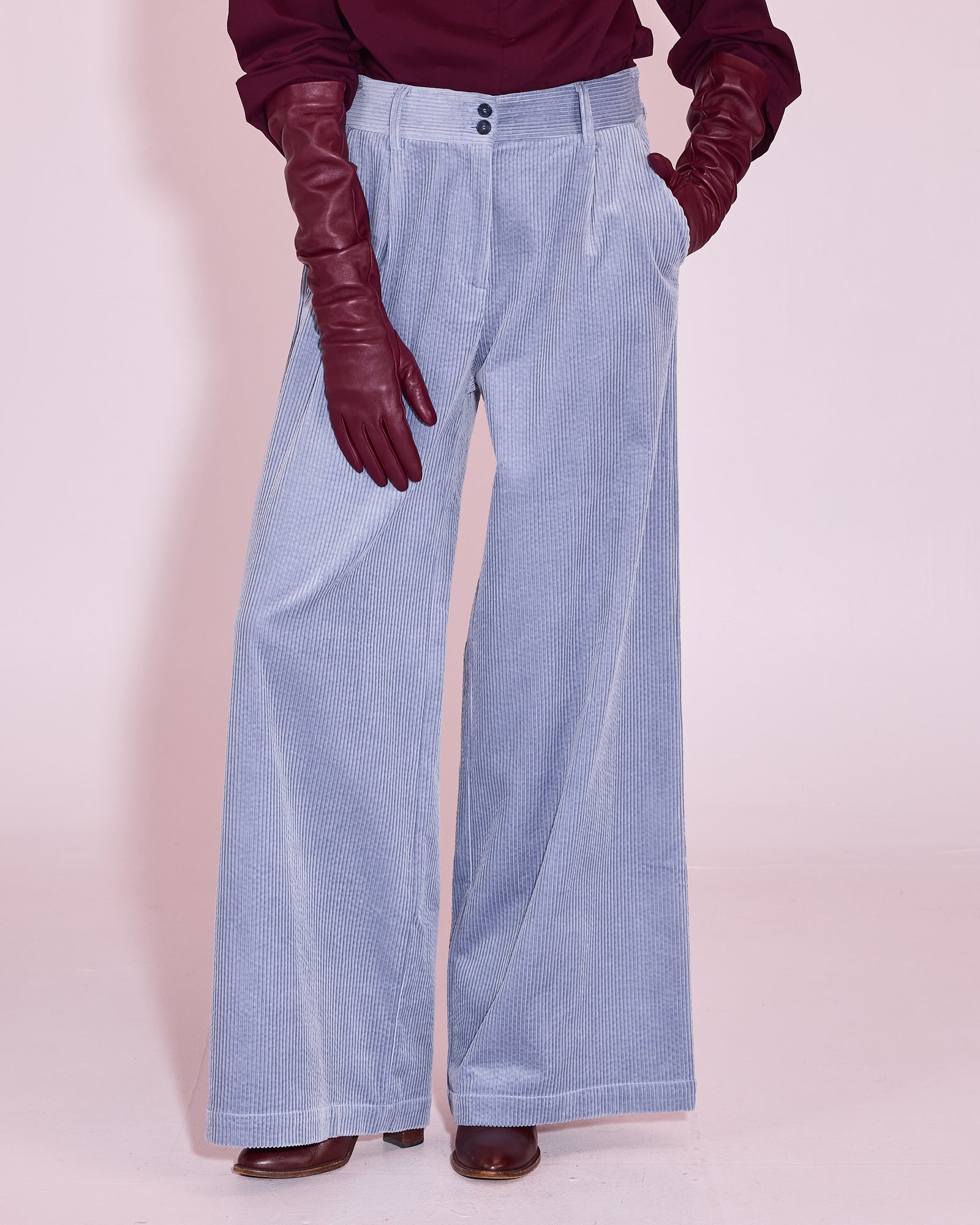 Edward broek in grey dawn corduroy