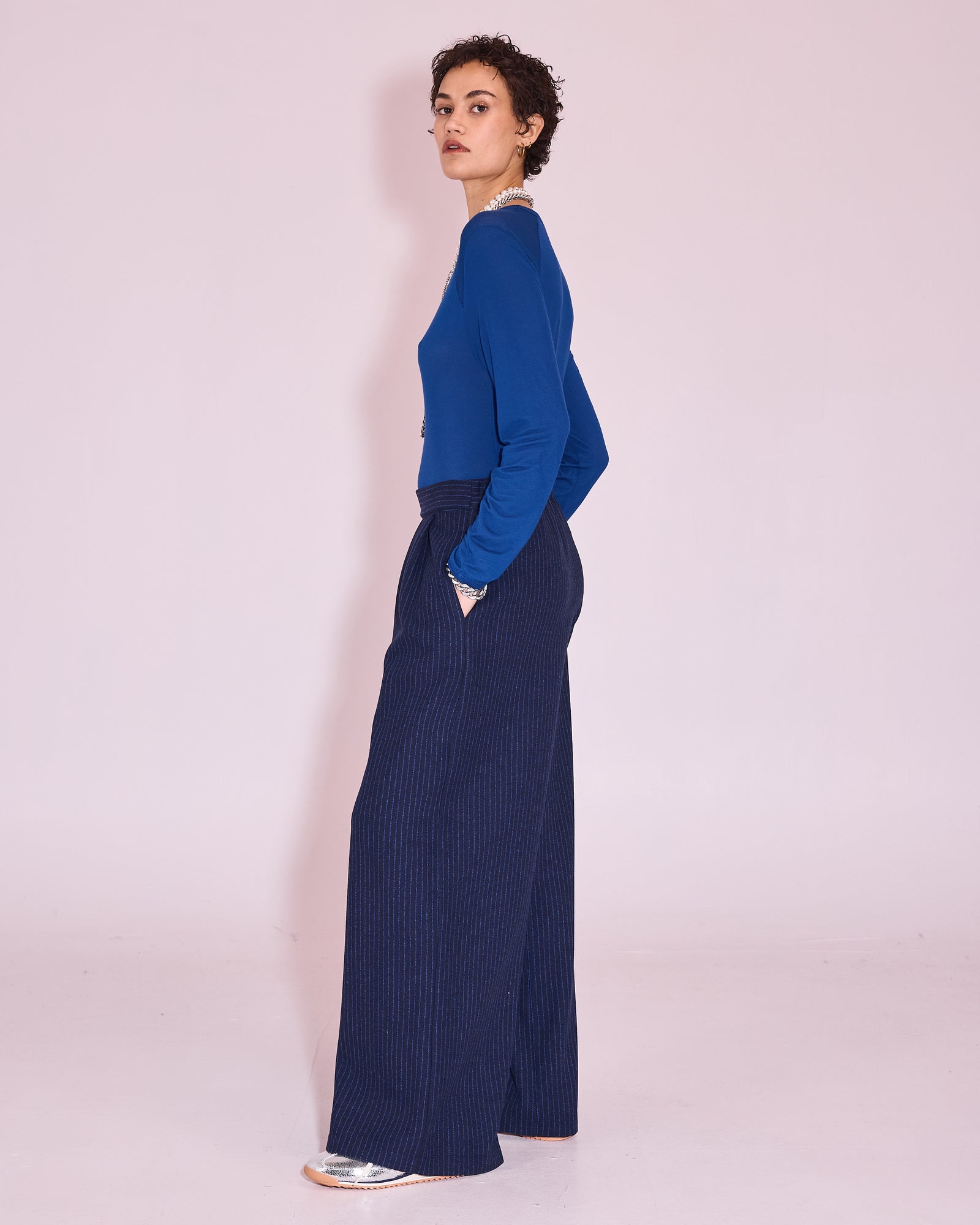 Egbert broek in bright blue stripes