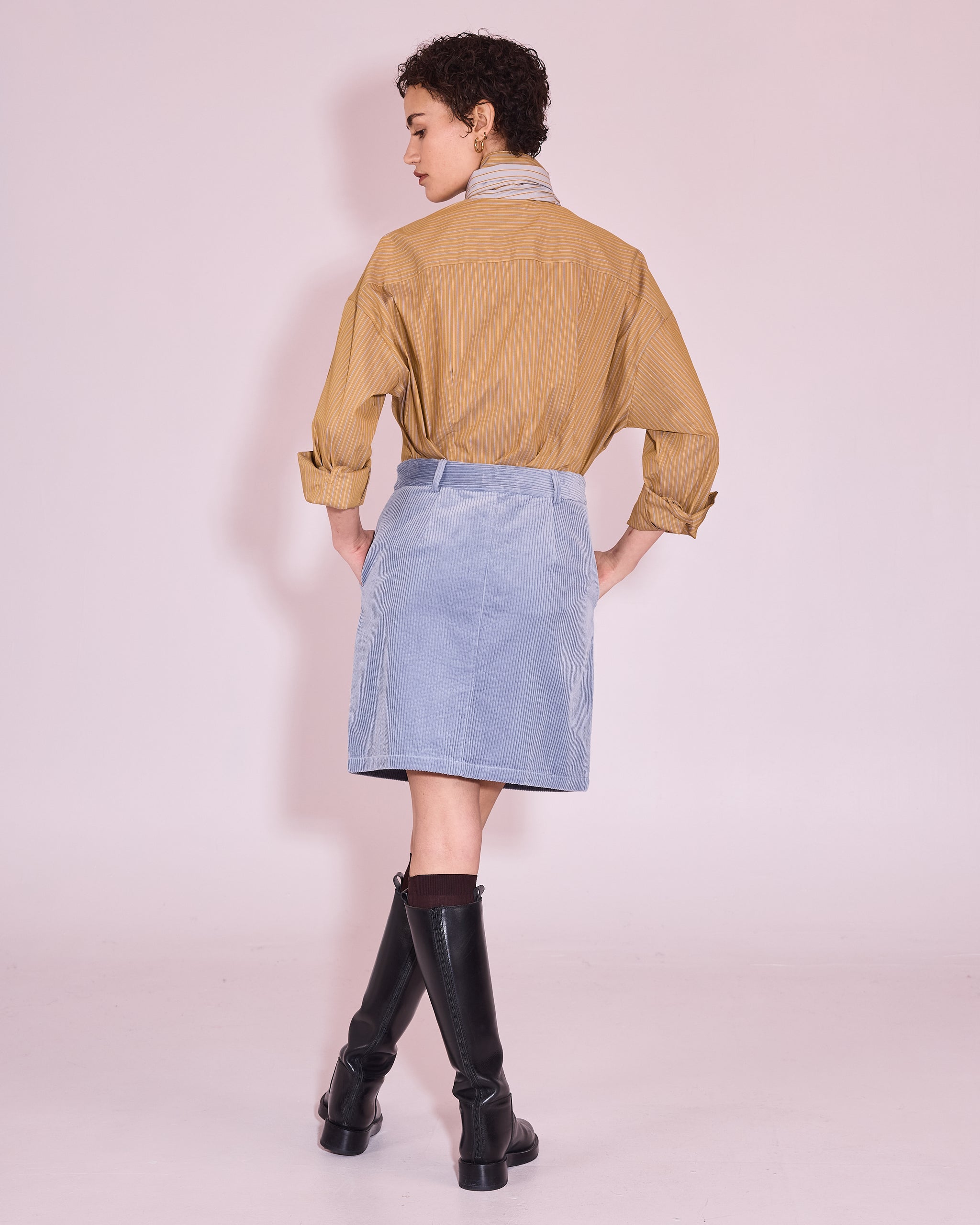 Jilly skirt in grey dawn corduroy
