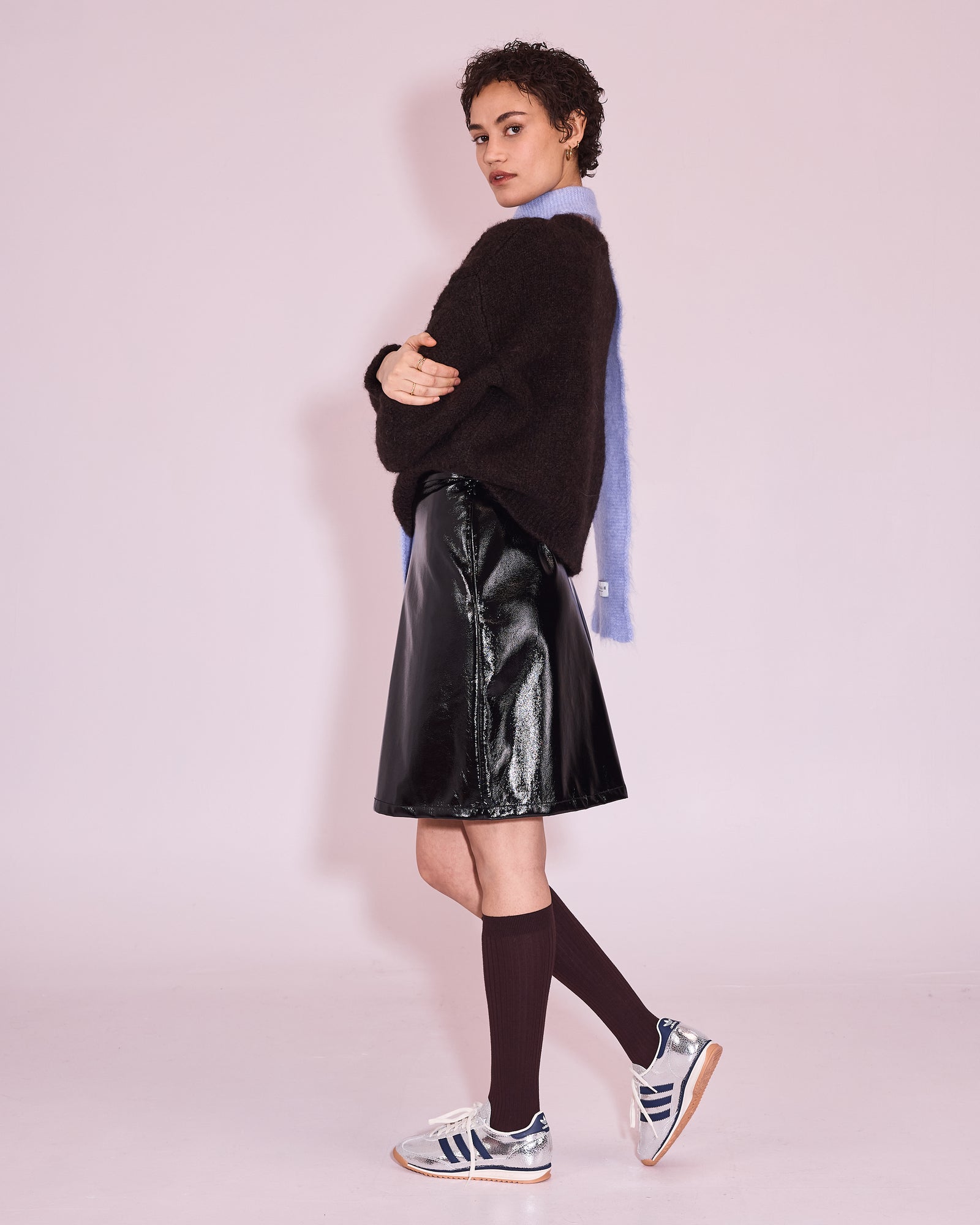 Jetty rok in black faux leather
