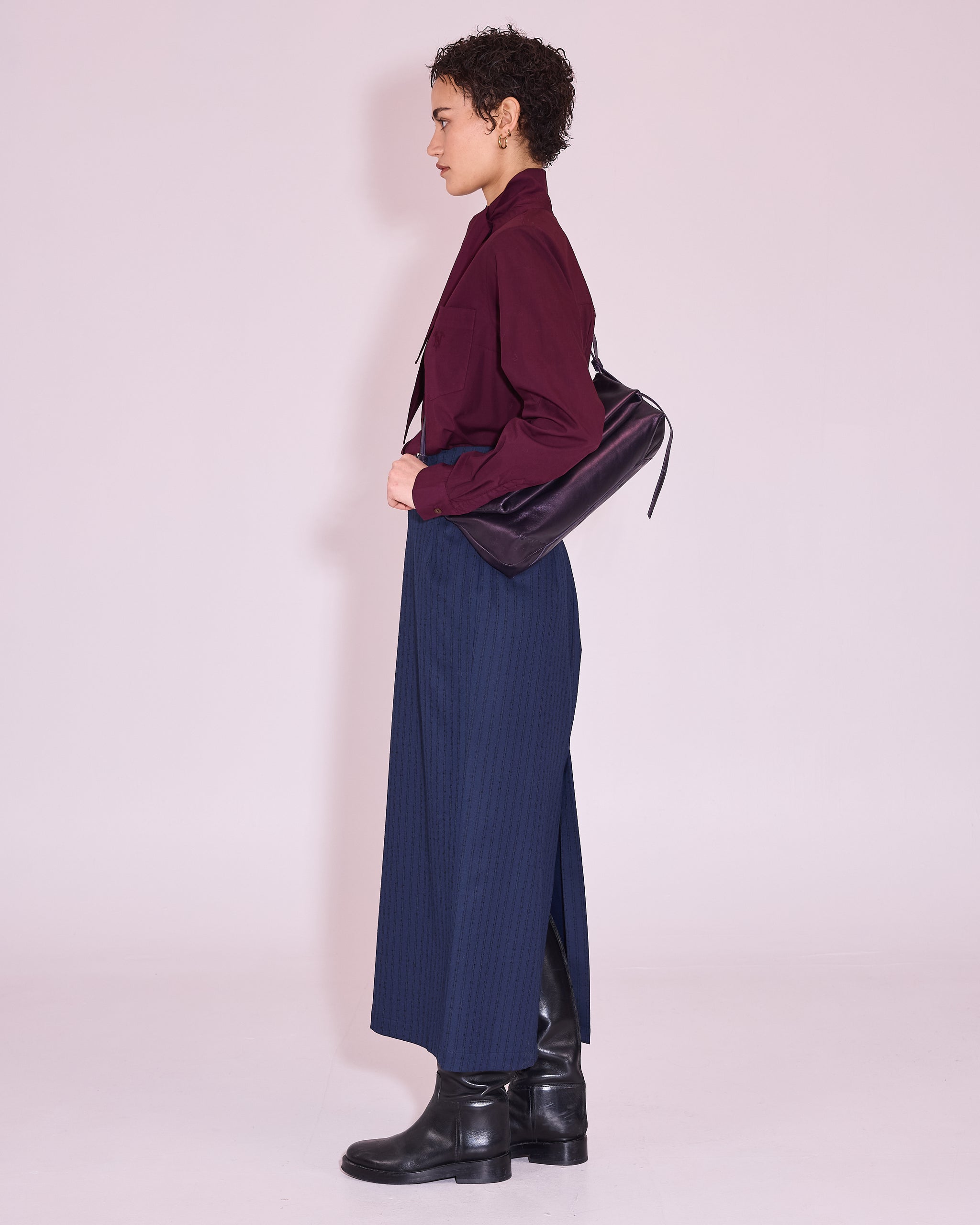 Josie skirt in blue / black stripes
