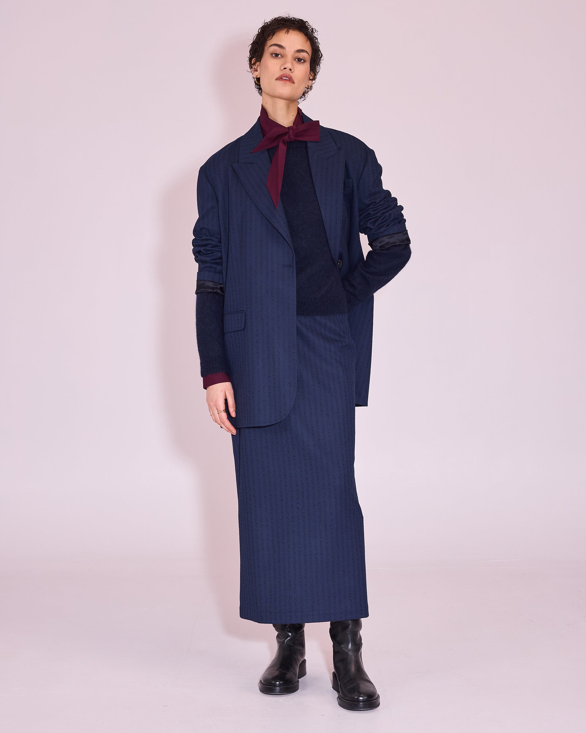 Josie skirt in blue / black stripes