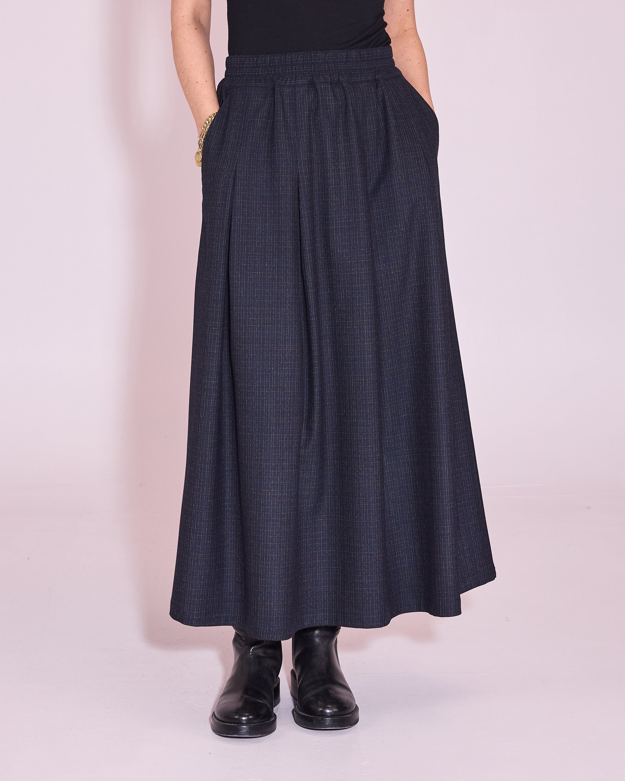 Fieke rok in navy / multi checks