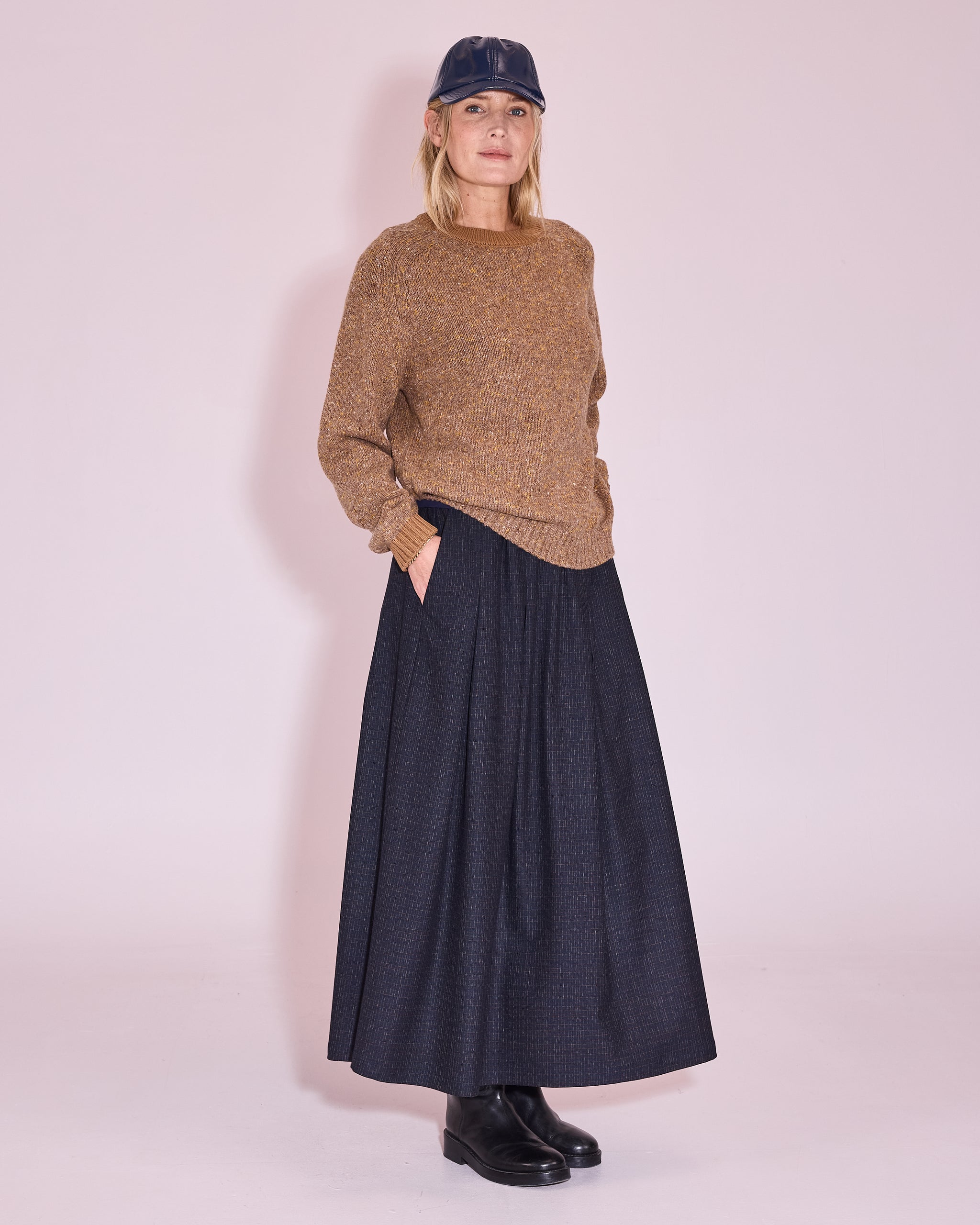 Fieke rok in navy / multi checks
