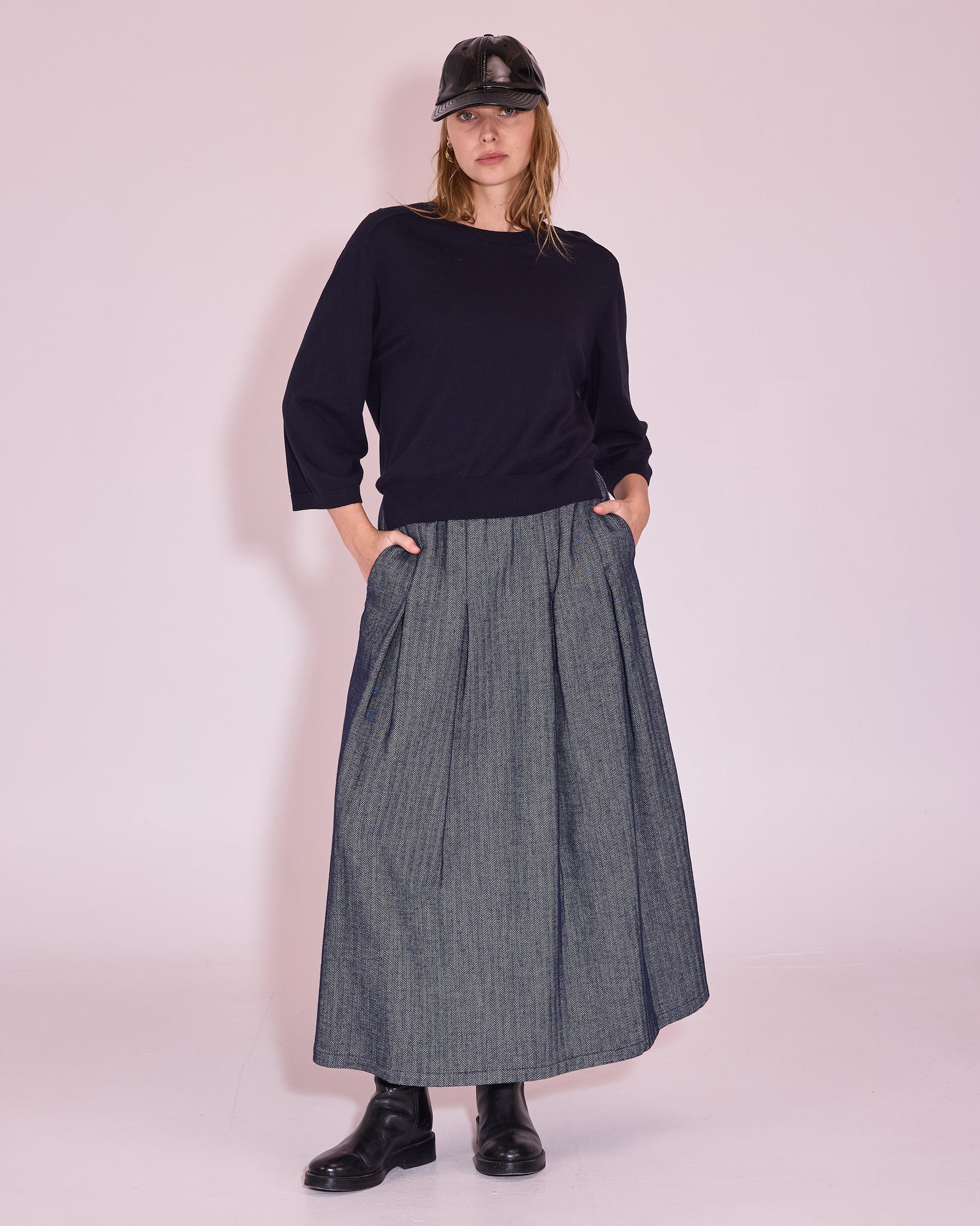 Fieke rok in academy blue