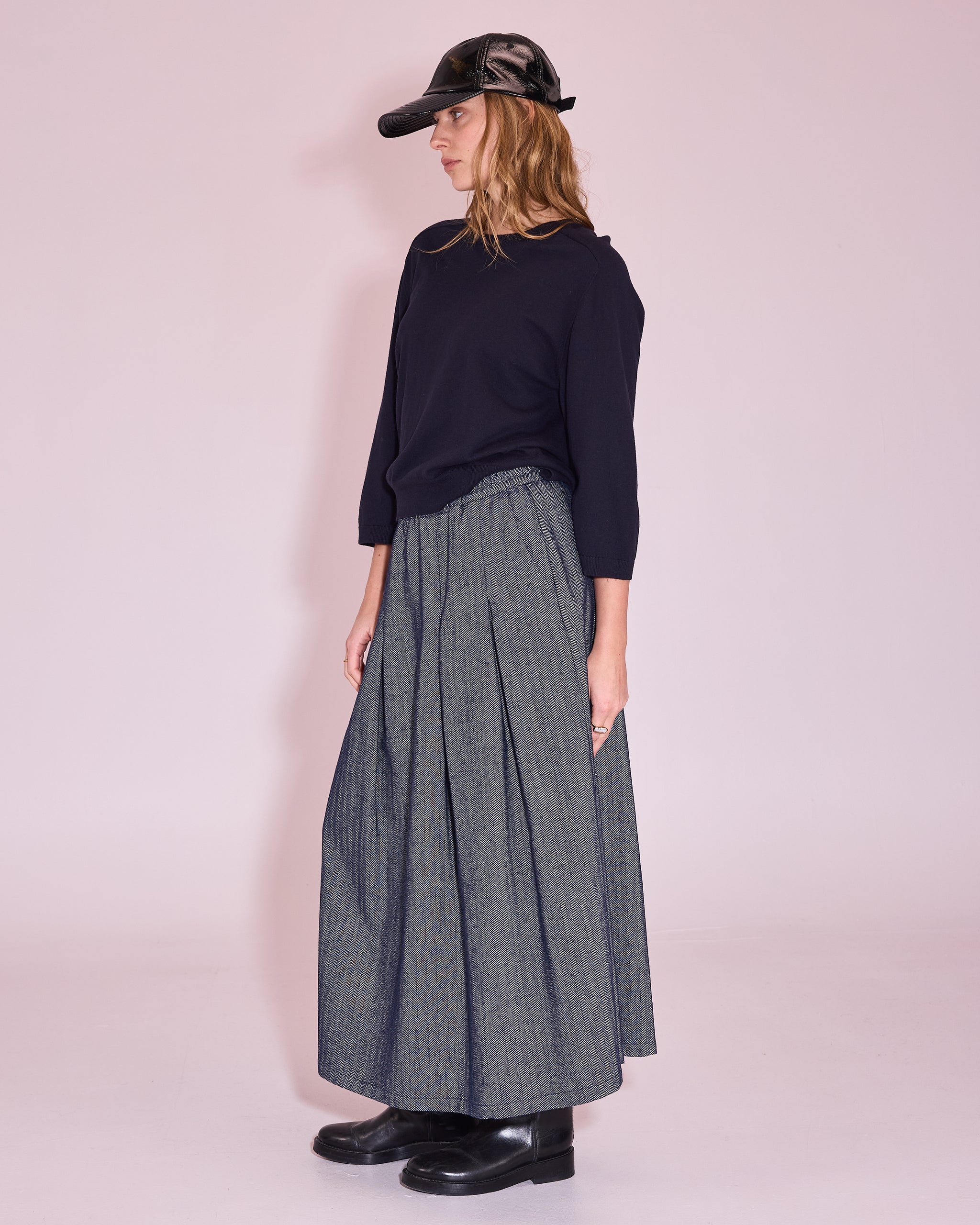 Fieke rok in academy blue