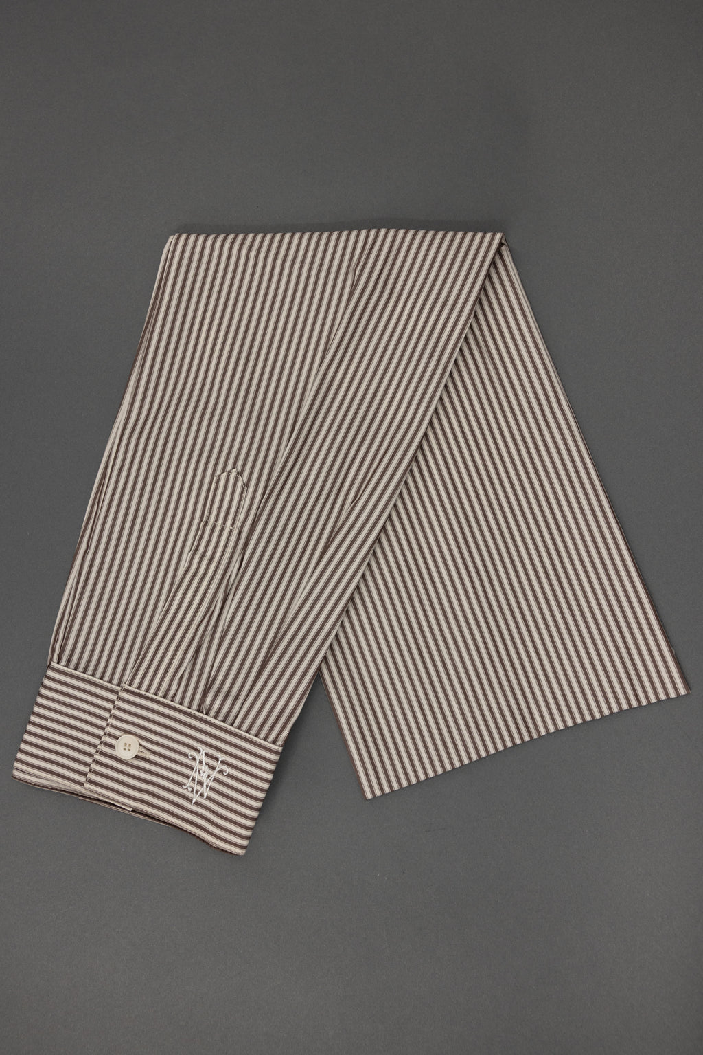 Ganna sjaaltje in brown ecru vintage cotton stripes