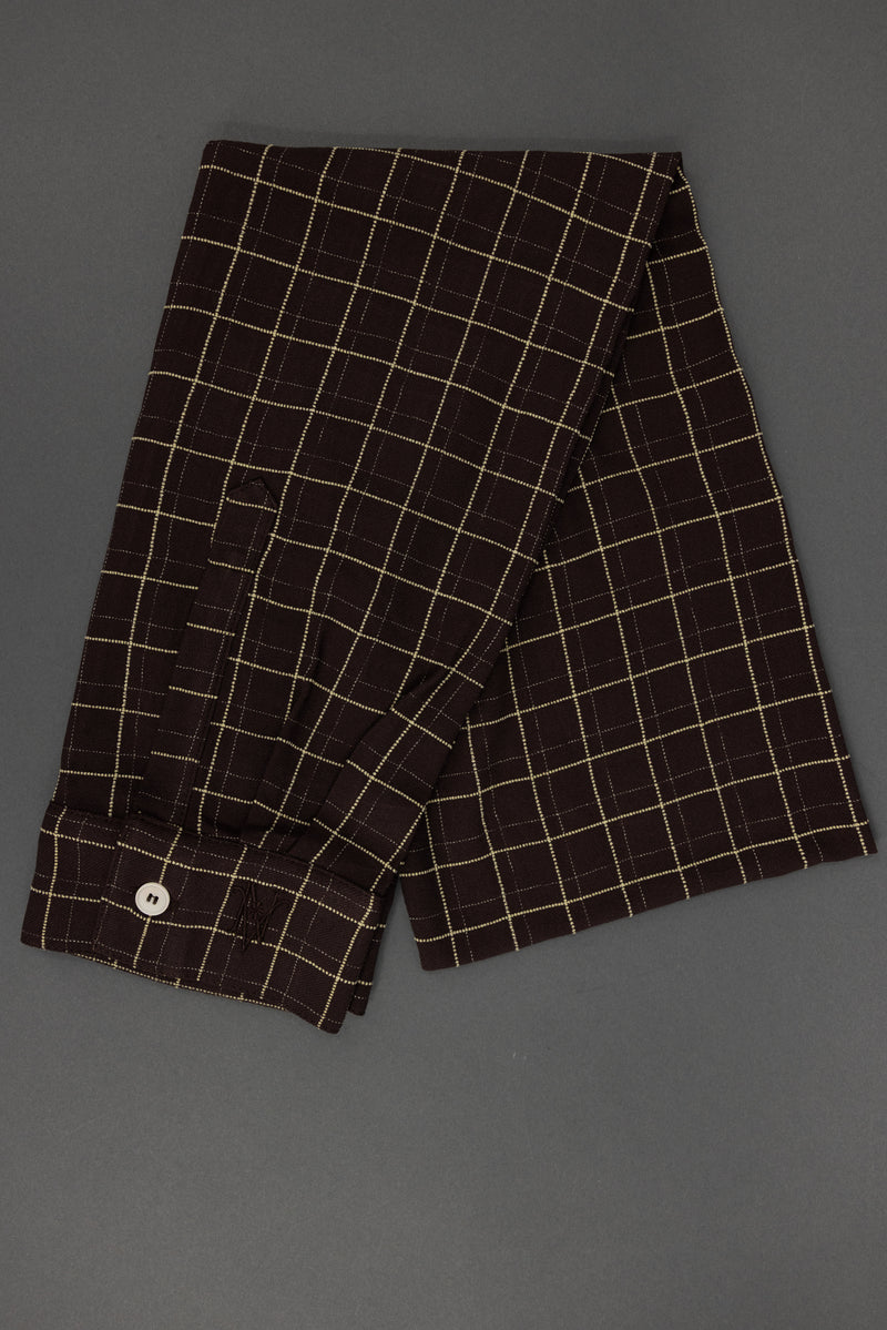 Ganna scarf in brown ecru checks
