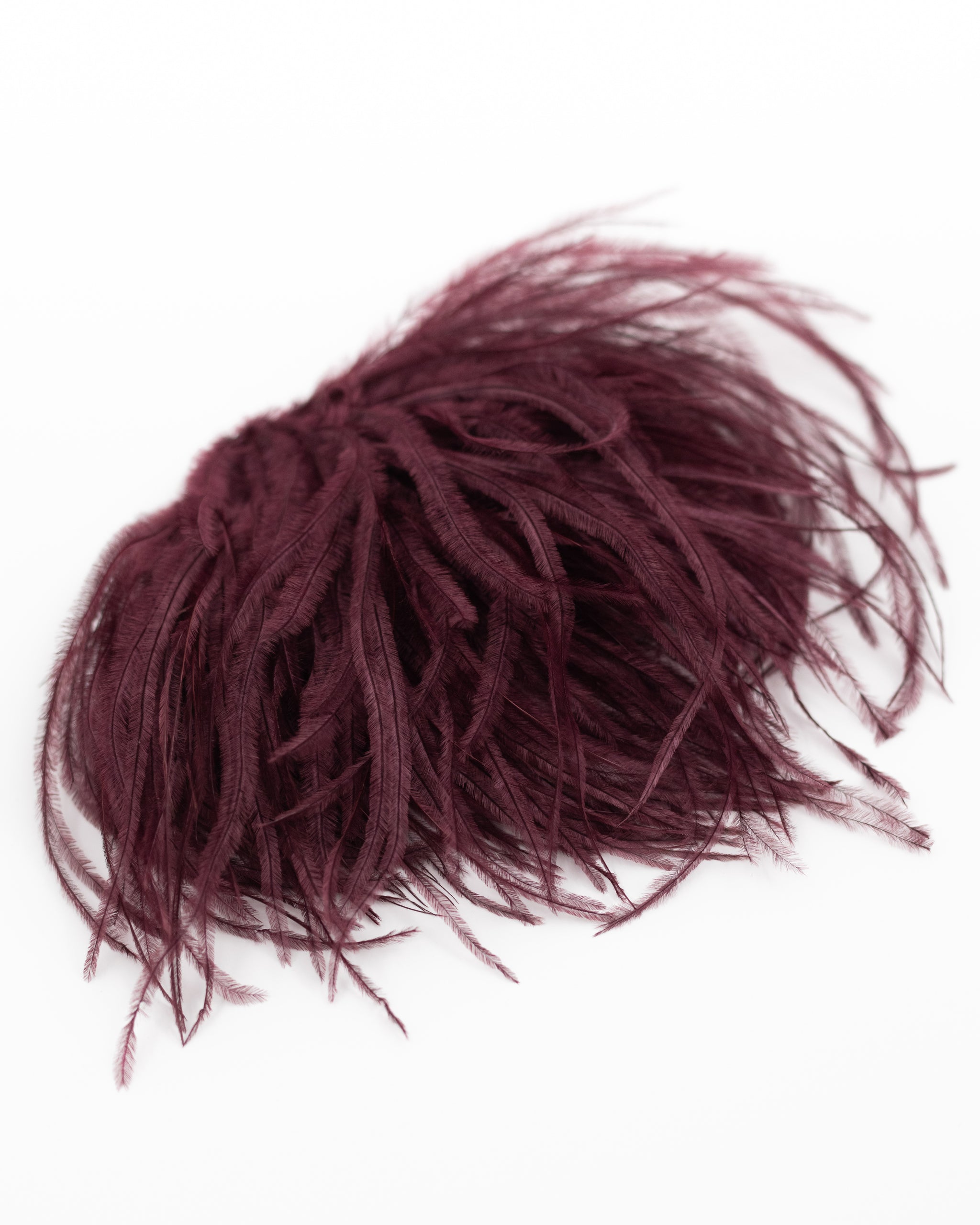 Zaza broche met veren in merlot