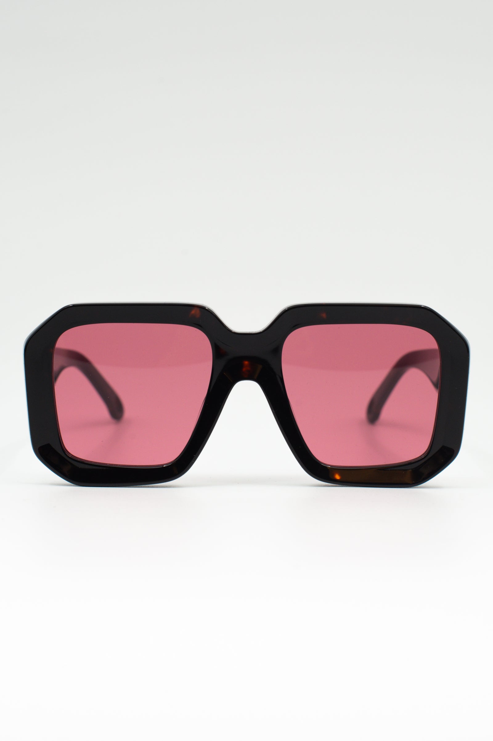 Onassis lunettes de soleil en tortue foncée / cerise
