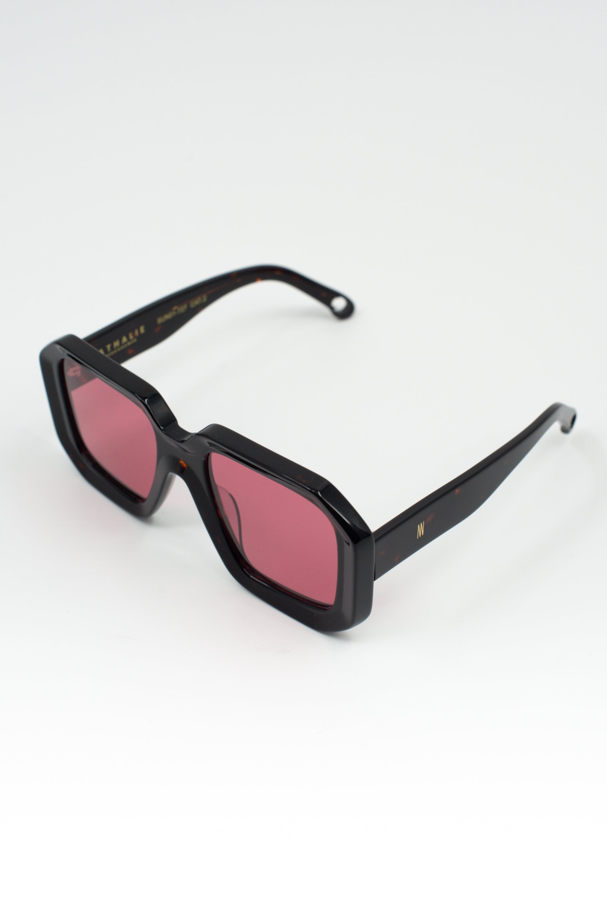 Onassis lunettes de soleil en tortue foncée / cerise