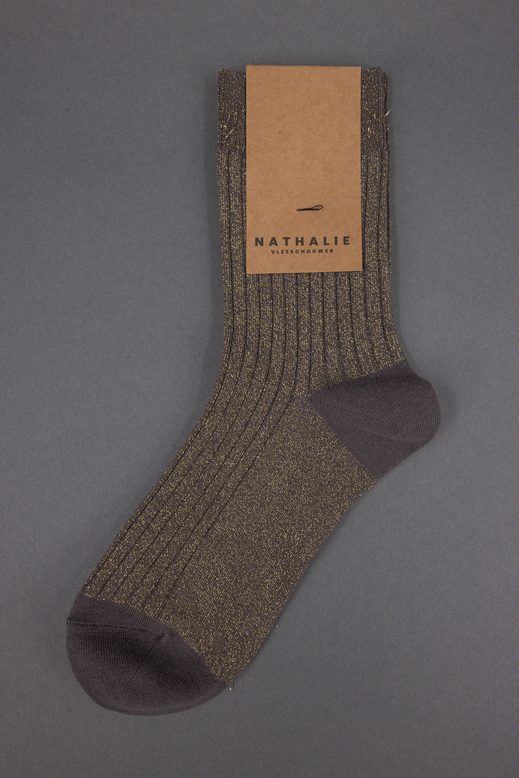 Gido lurex sock in sand+gold