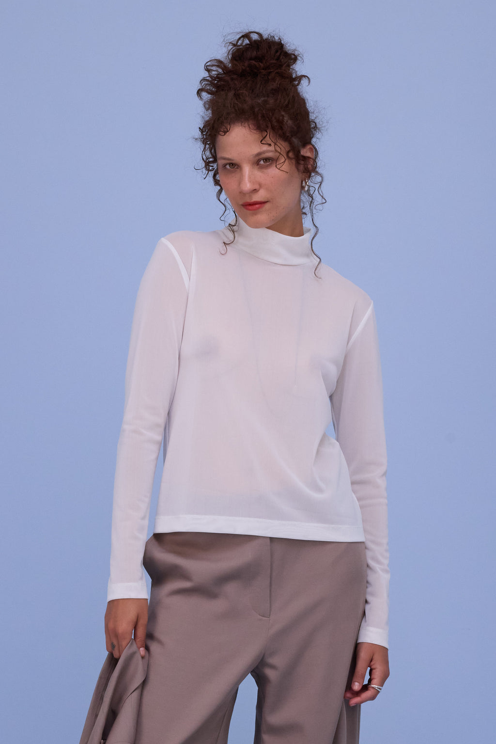 Hedson top in white mesh