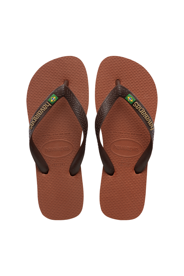 Havaianas | Brasil logo flip flop in rust/coffee