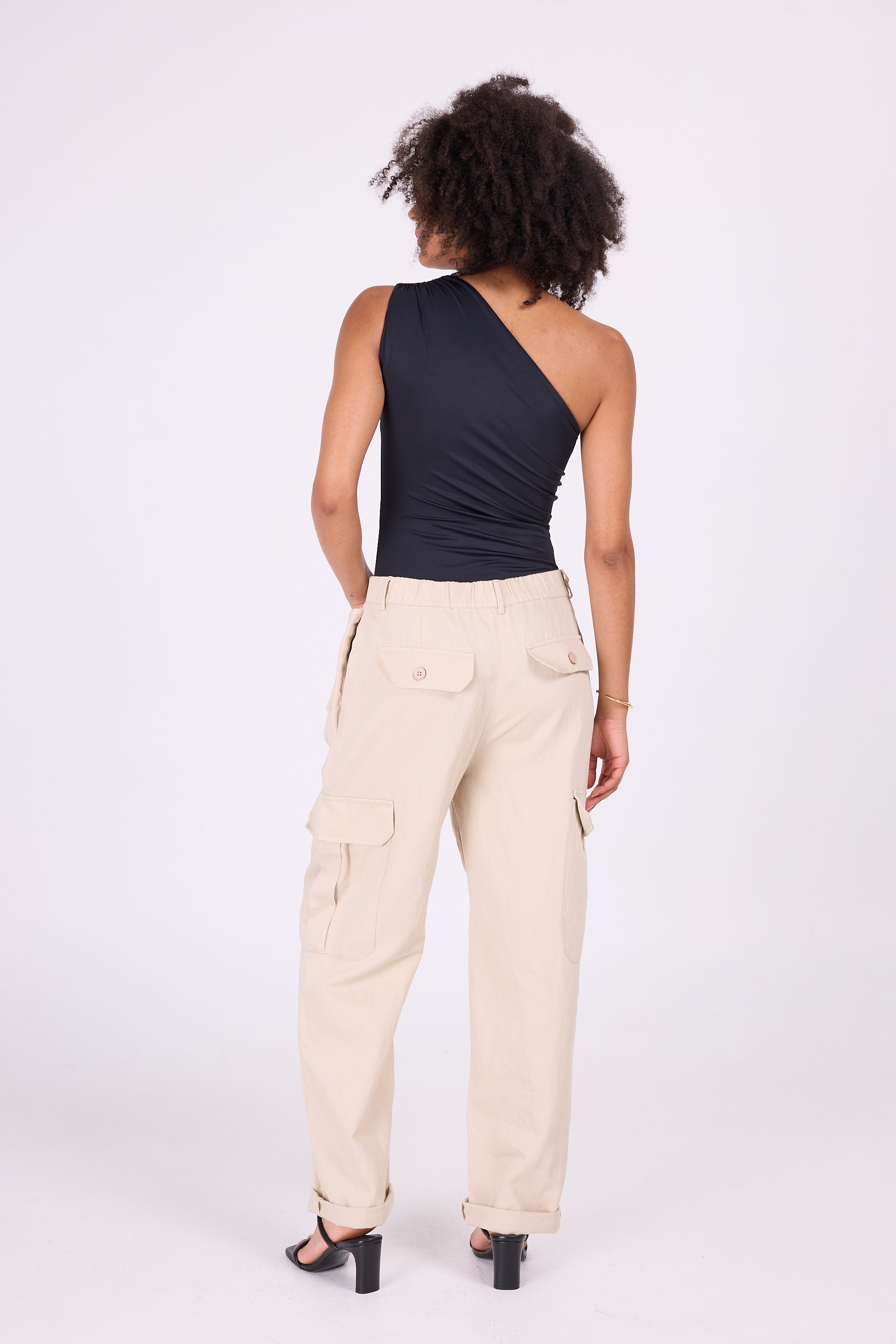 Black asymmetrical swimsuit